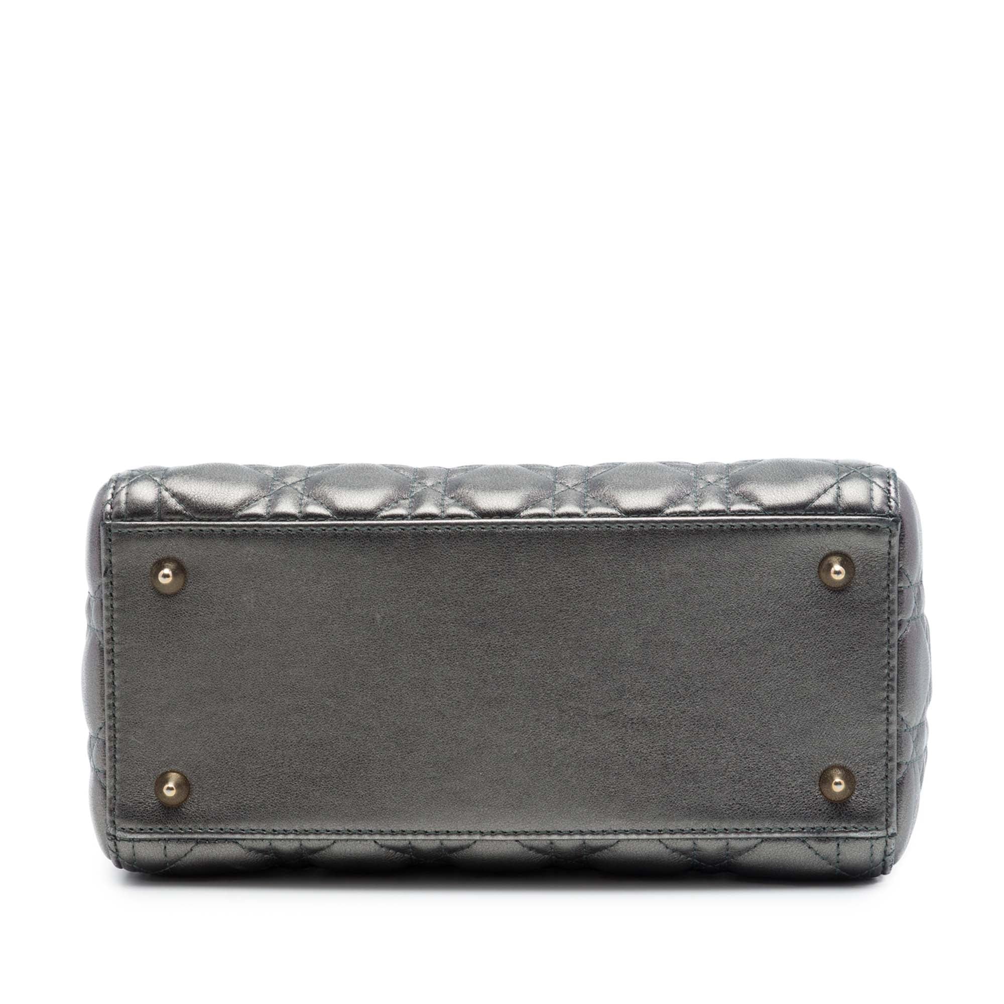 Dior Medium Metallic Lambskin Cannage Lady Dior - image 3