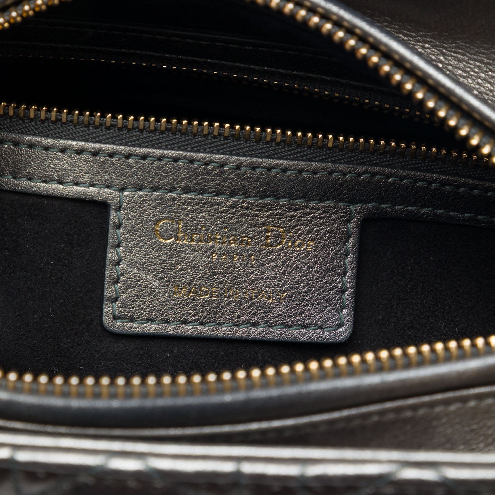 Dior Medium Metallic Lambskin Cannage Lady Dior - image 5
