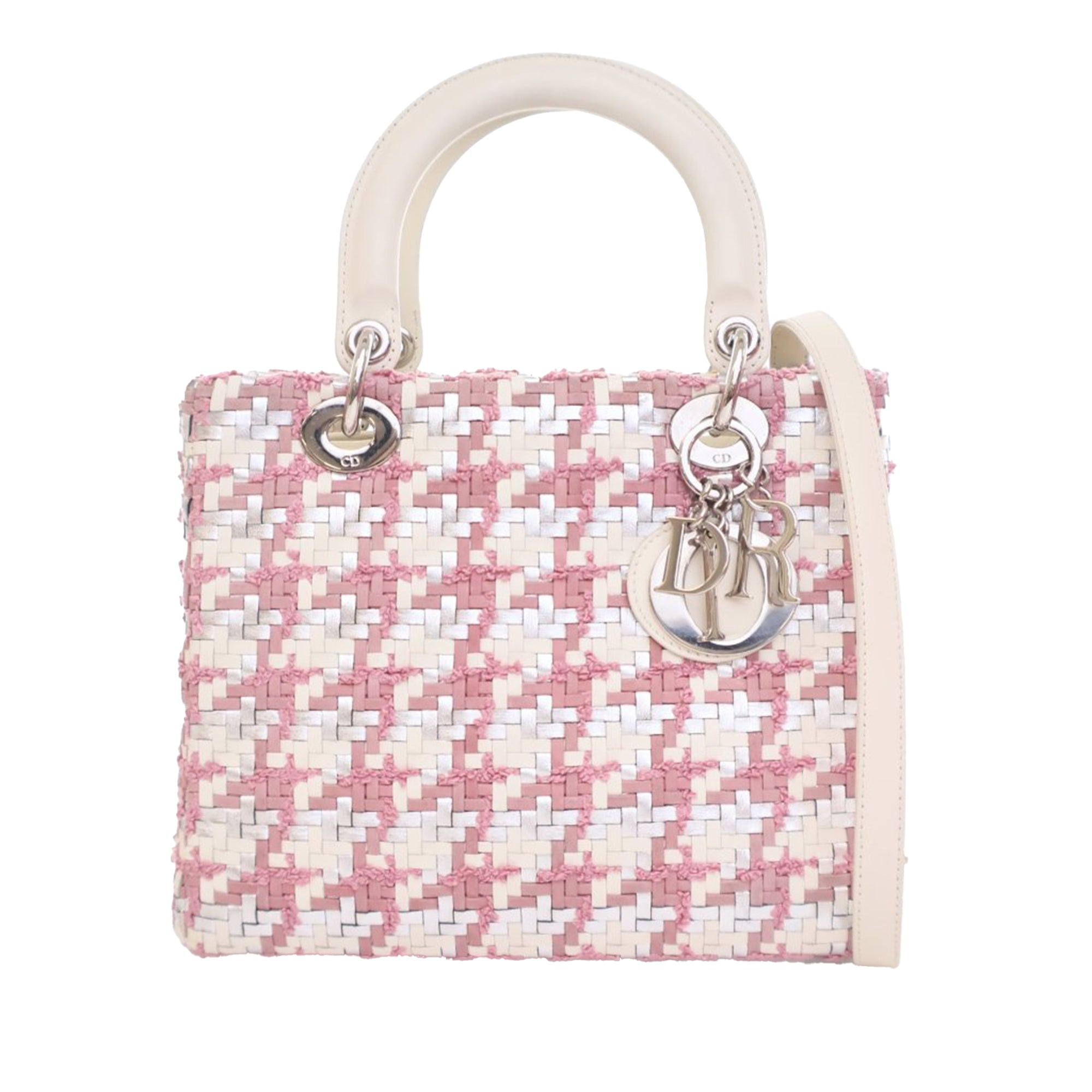 Dior Medium Lambskin And Tweed Lady Dior - image 1