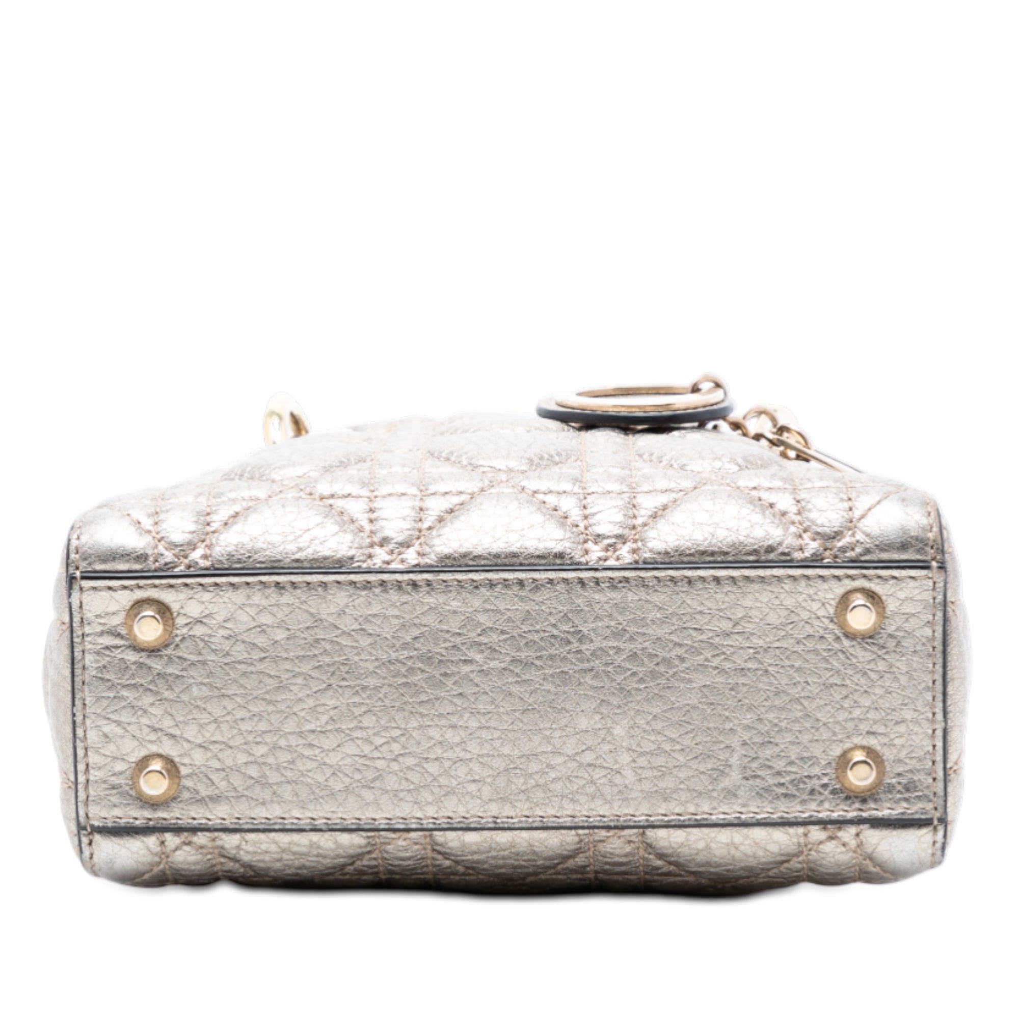 Dior Mini Metallic Calfskin Cannage Supple Lady Dior - image 3