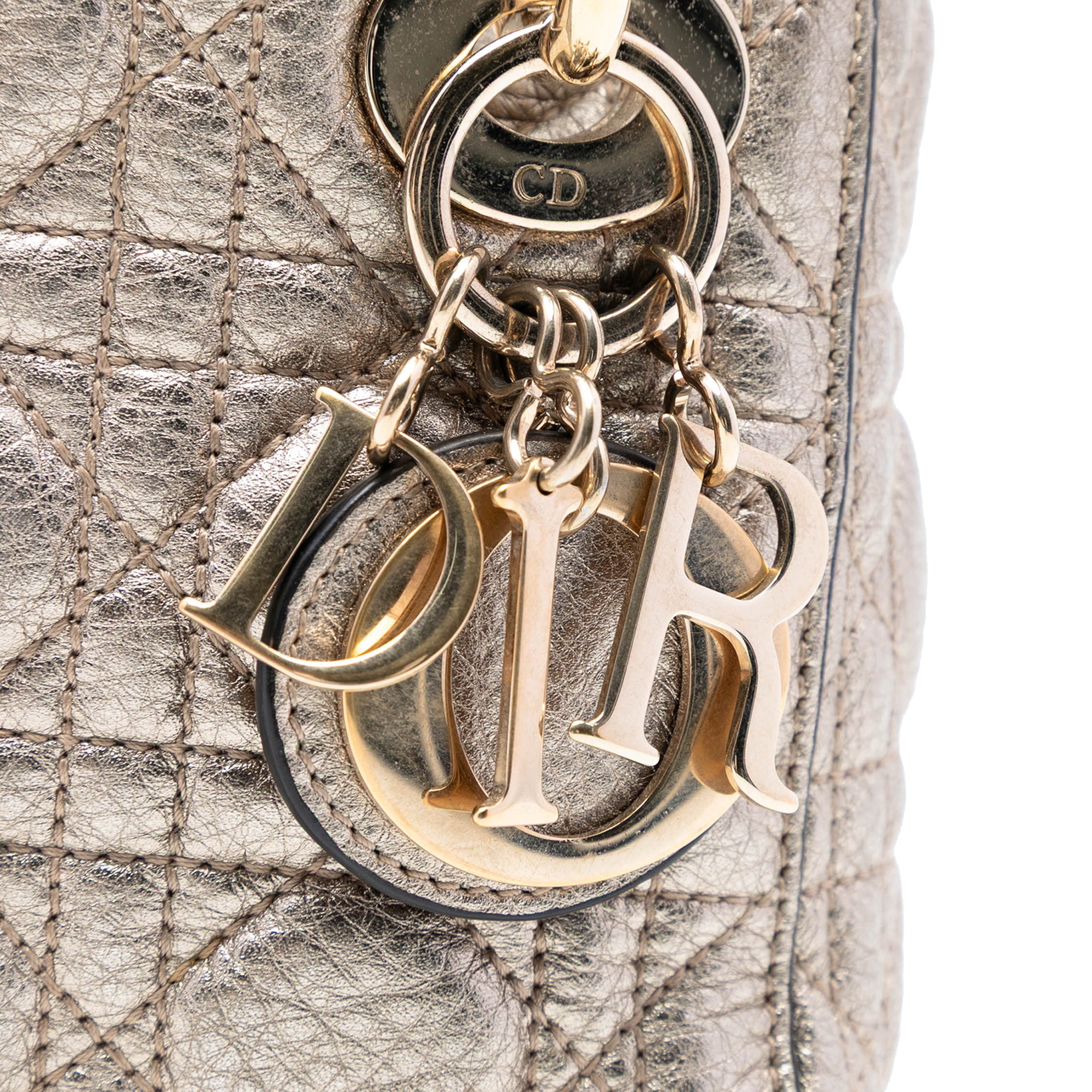 Dior Mini Metallic Calfskin Cannage Supple Lady Dior - image 6