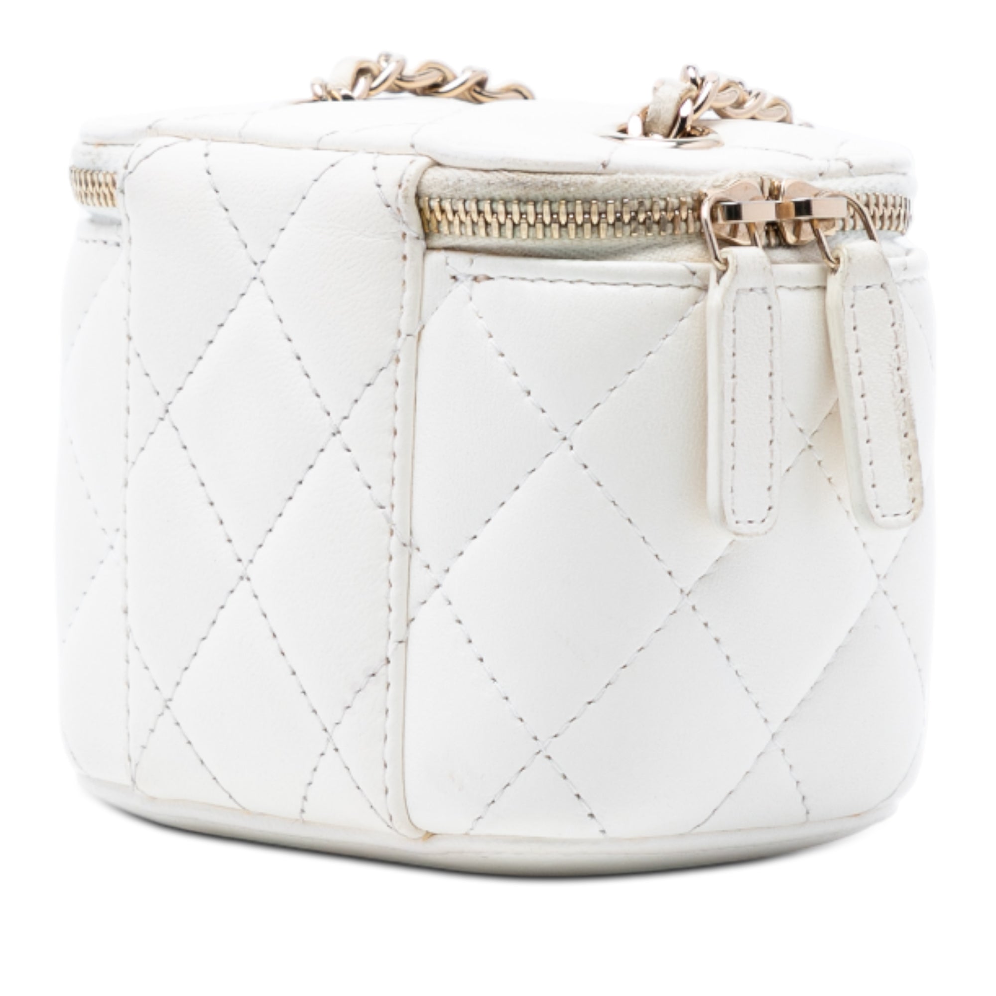 Chanel Mini Quilted Lambskin Camellia Bow Vanity Case with Chain - image 2