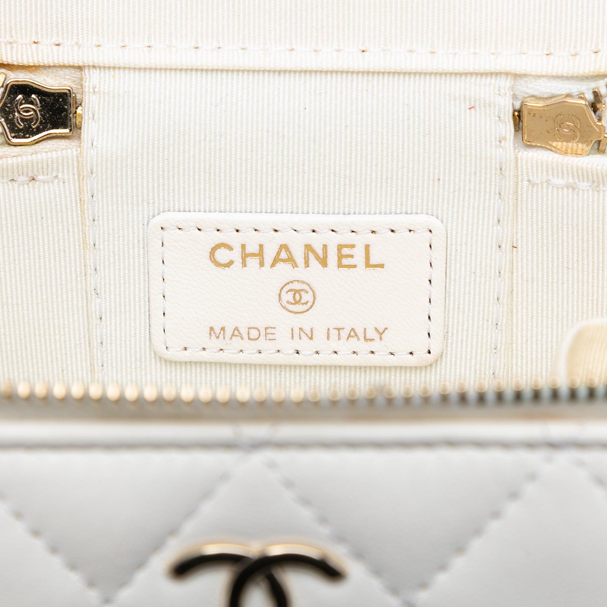 Chanel Mini Quilted Lambskin Camellia Bow Vanity Case with Chain - image 6