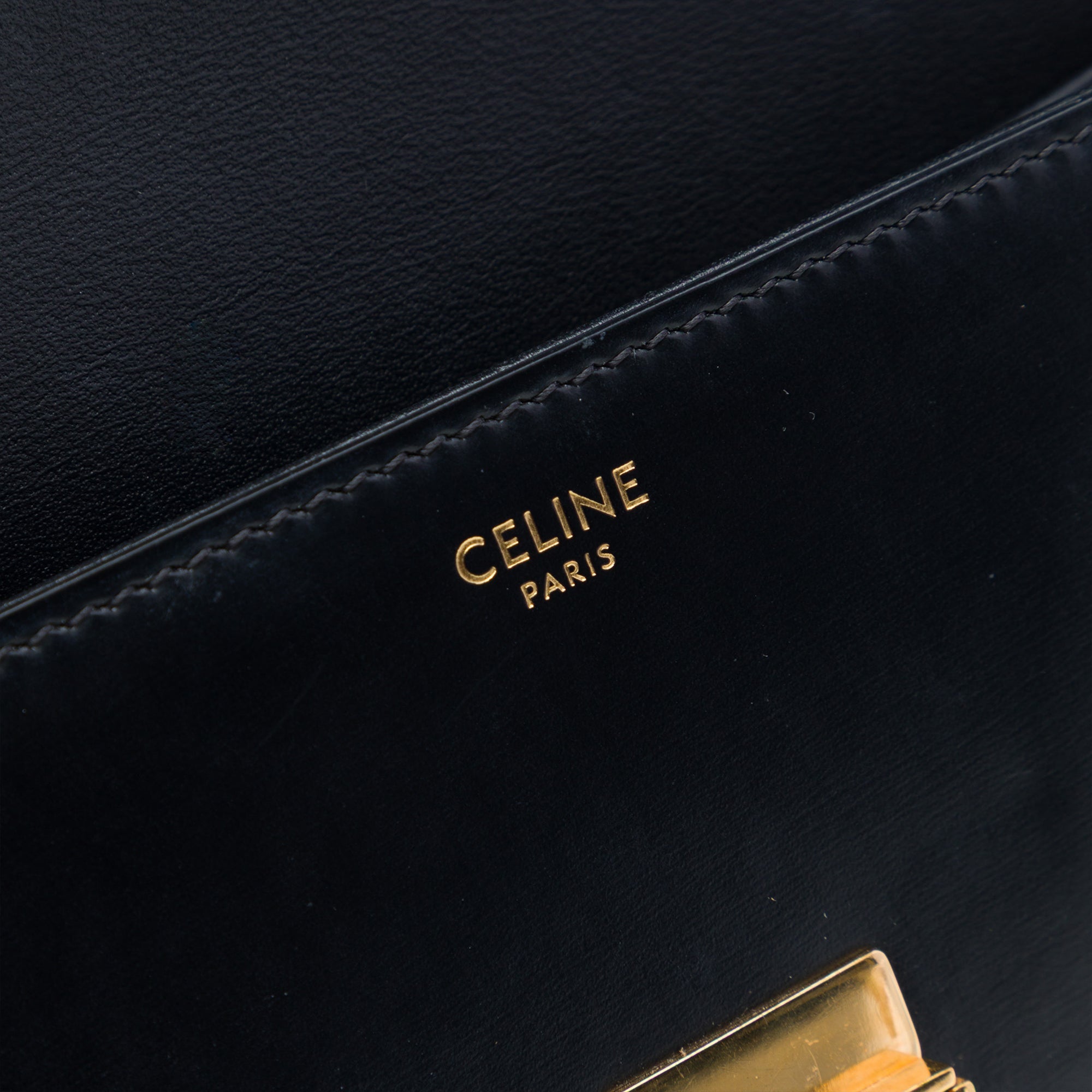 Celine Shiny Calfskin Triomphe Claude Shoulder Bag - image 5