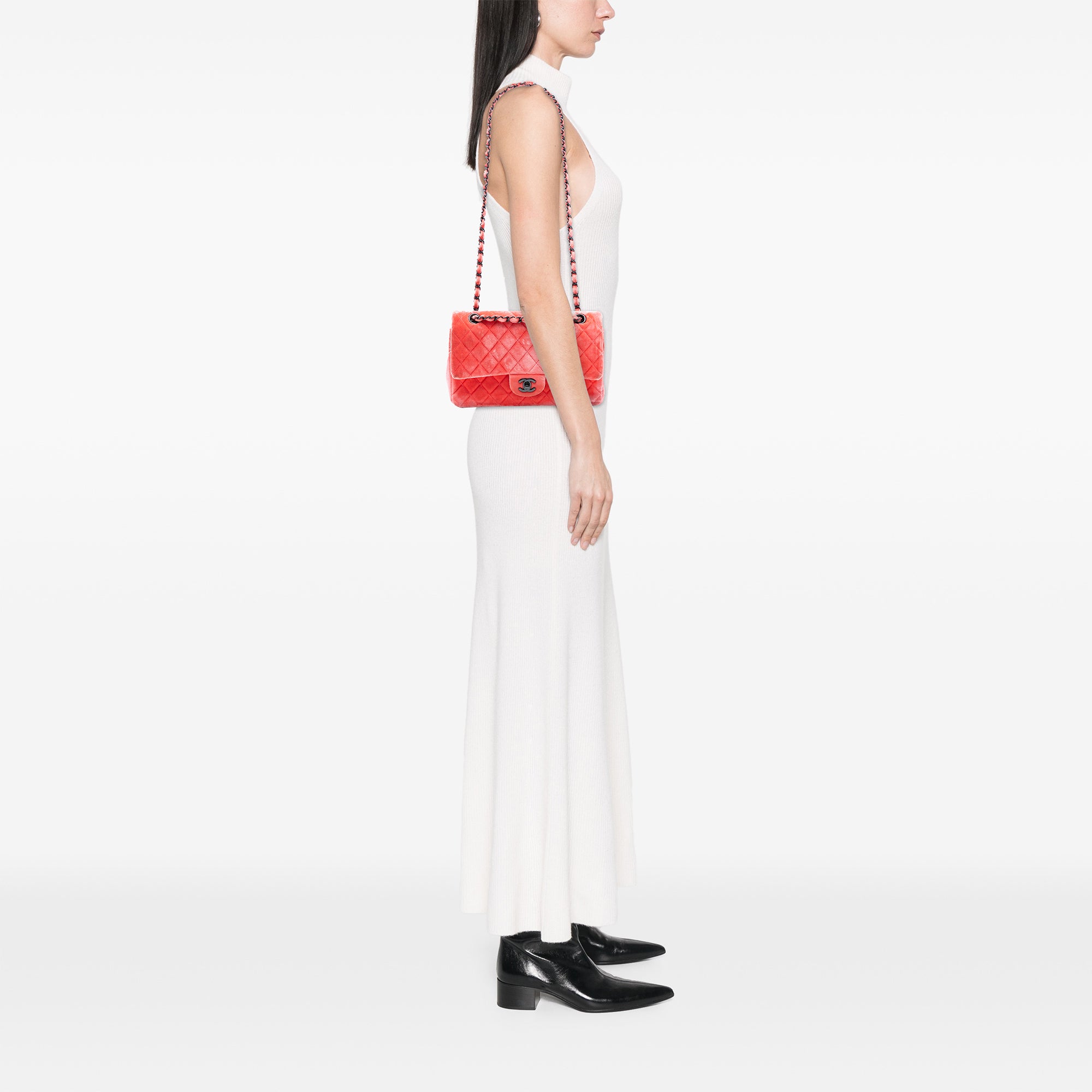 Chanel Medium Classic Velvet Double Flap - image 7