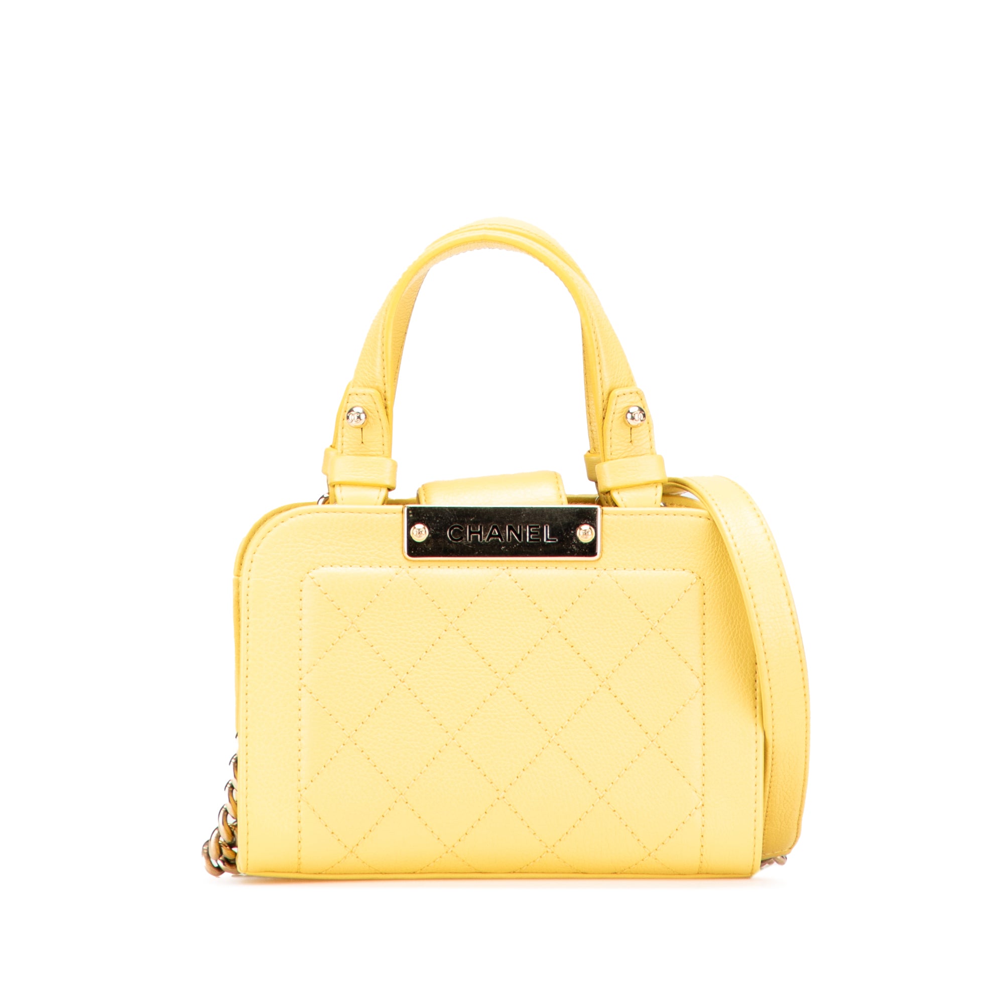 Chanel Mini Calfskin Label Click Shopping Tote - image 1