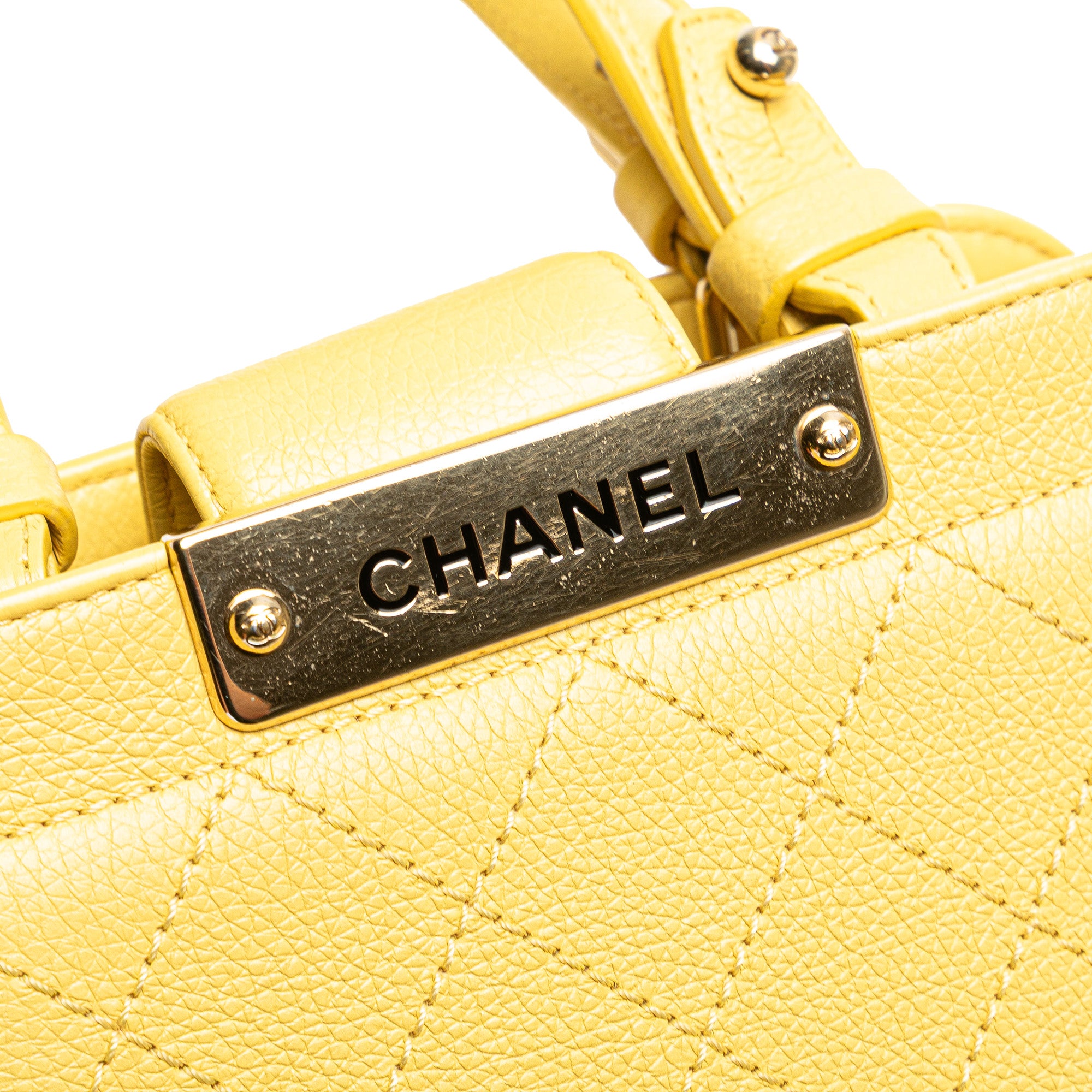 Chanel Mini Calfskin Label Click Shopping Tote - image 8