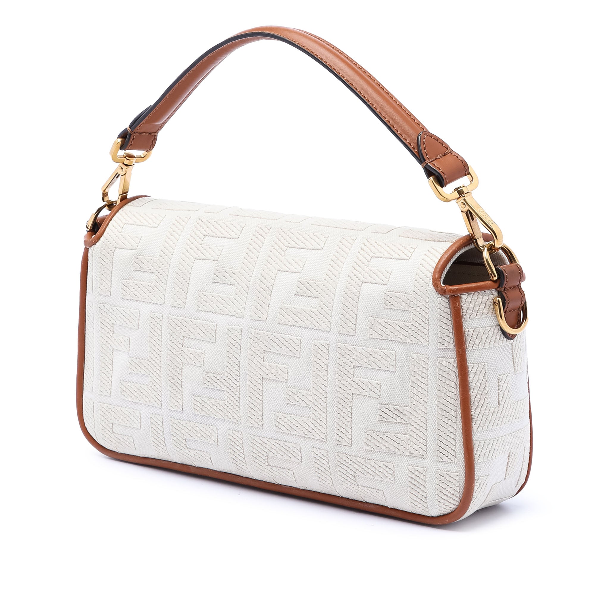Fendi Zucca Embroidered Canvas Baguette Satchel - image 2
