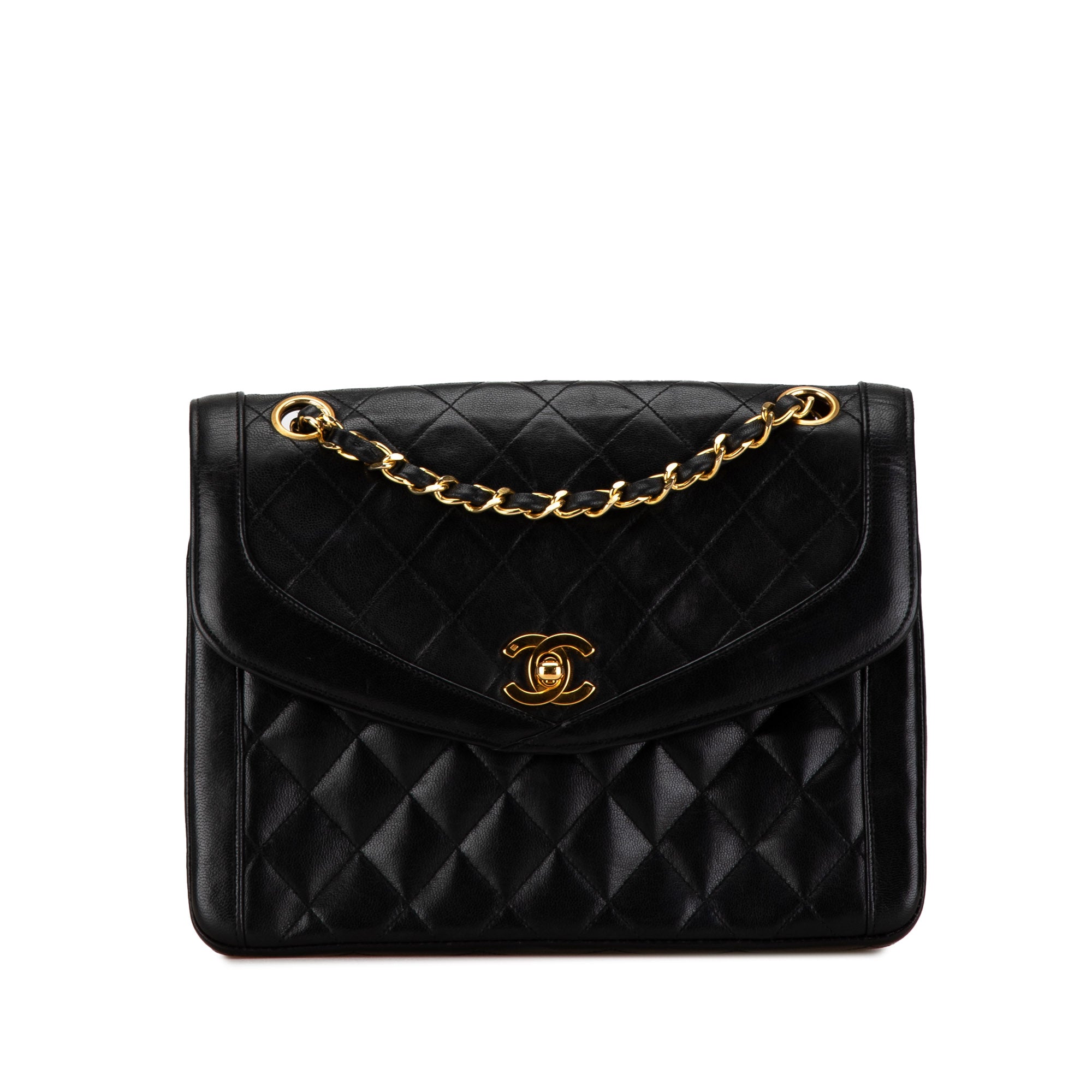 Chanel CC Quilted Lambskin Diana Single Flap - image 1
