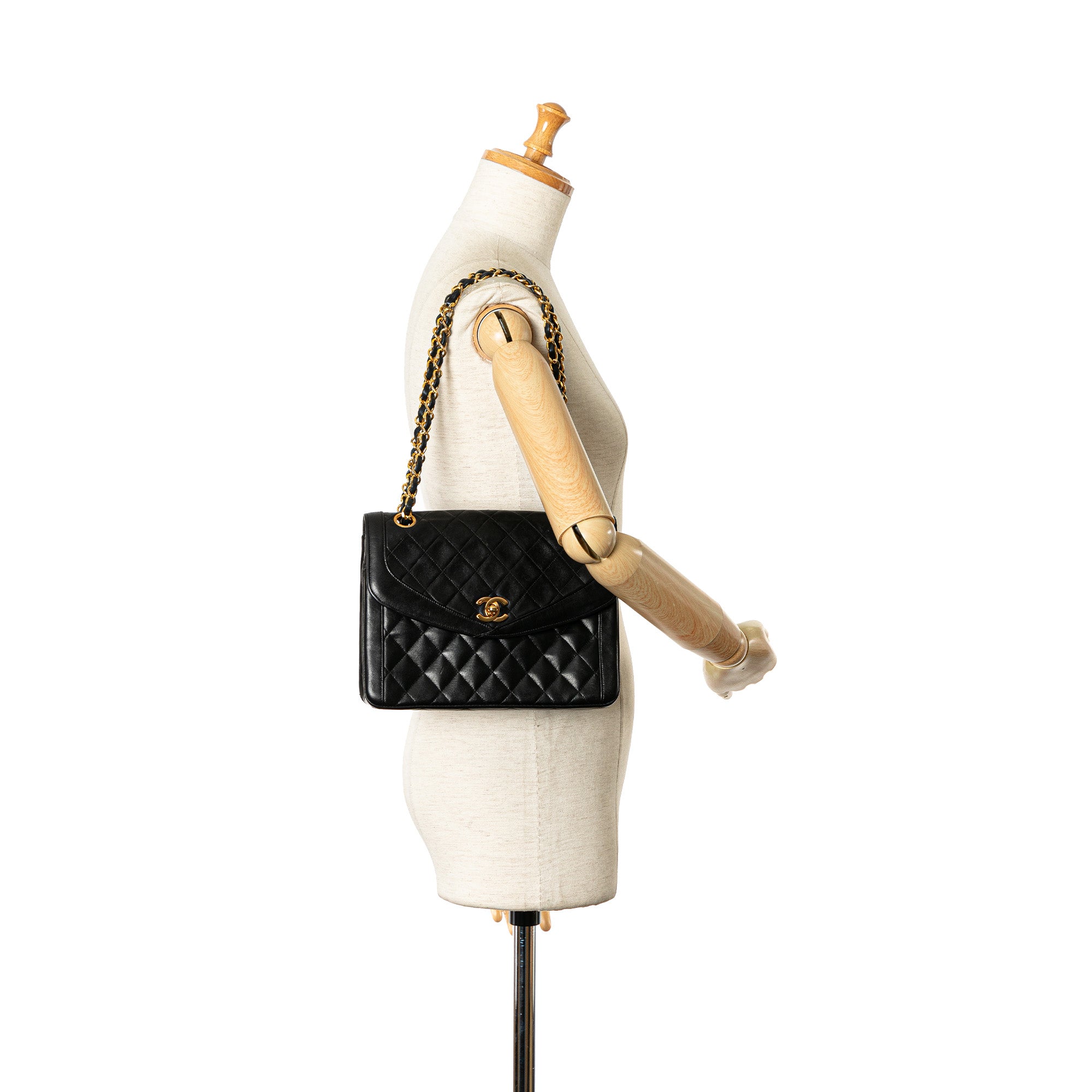 Chanel CC Quilted Lambskin Diana Single Flap - image 11