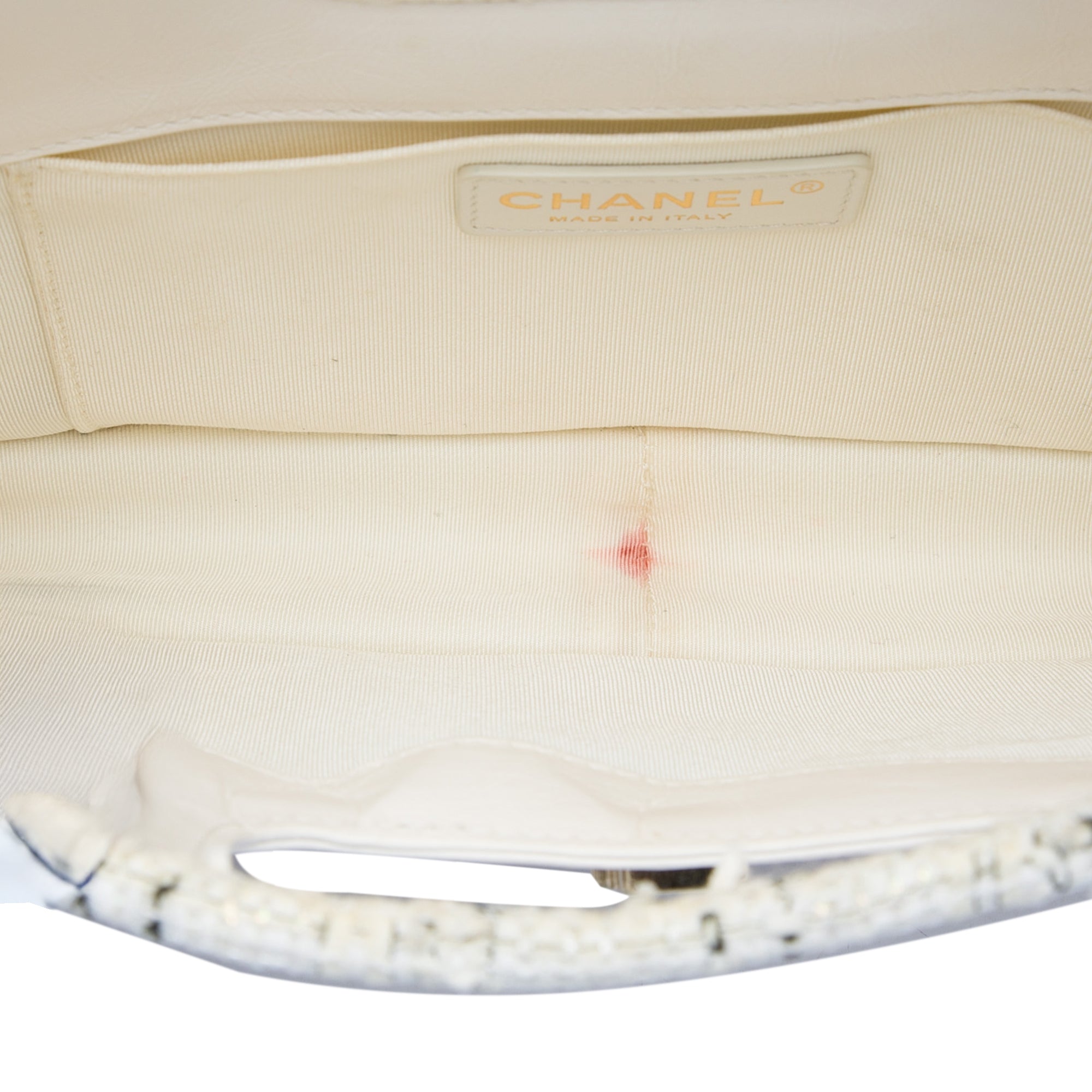Chanel CC Tweed Trimmed Quilted Aged Calfskin Cutout Handle Bag - image 4