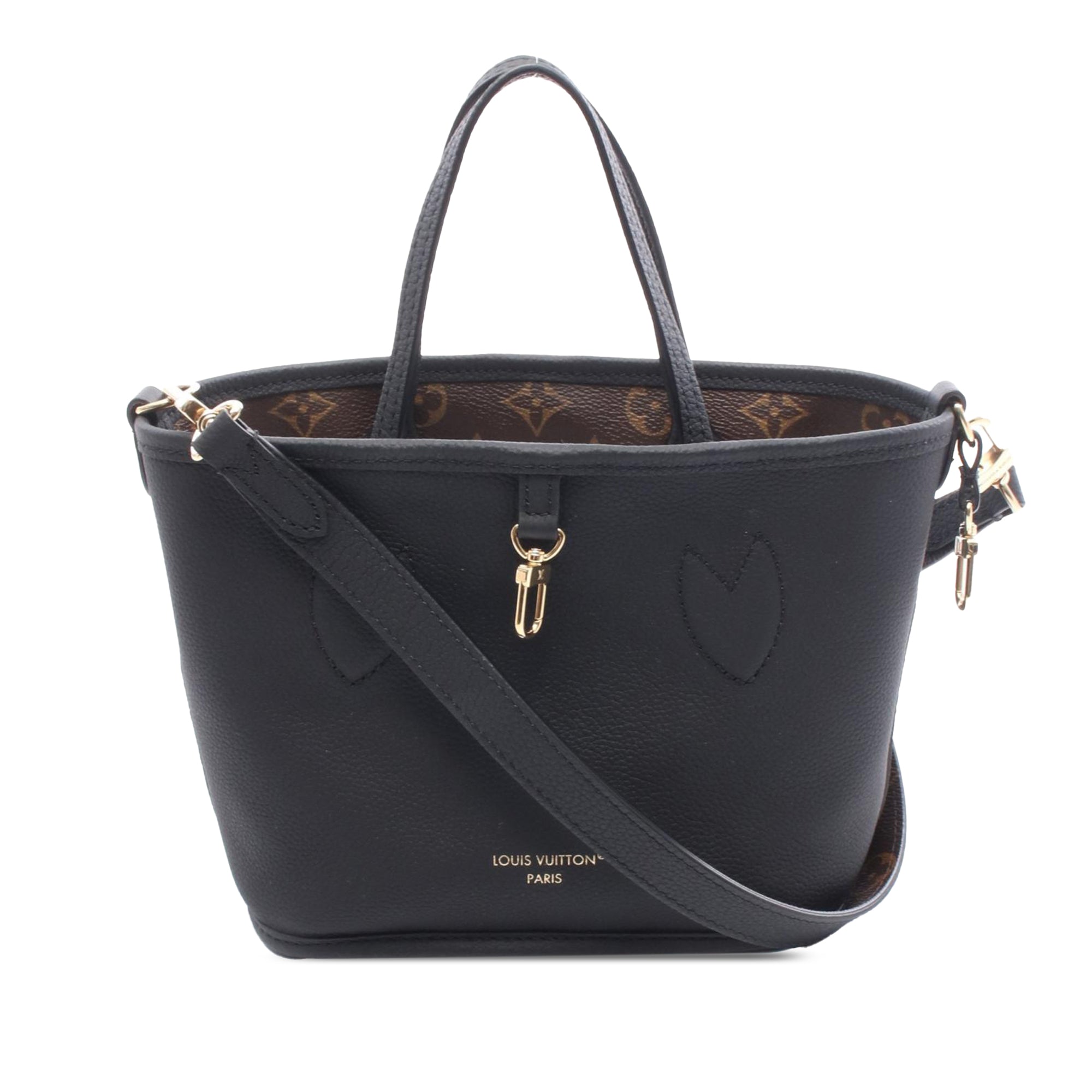 Louis Vuitton LOUIS VUITTON Neverfull Inside Out BB Tote Bag M12099 Monogram PVC coated canvas leather Brown Black Black Used Wome - image 3