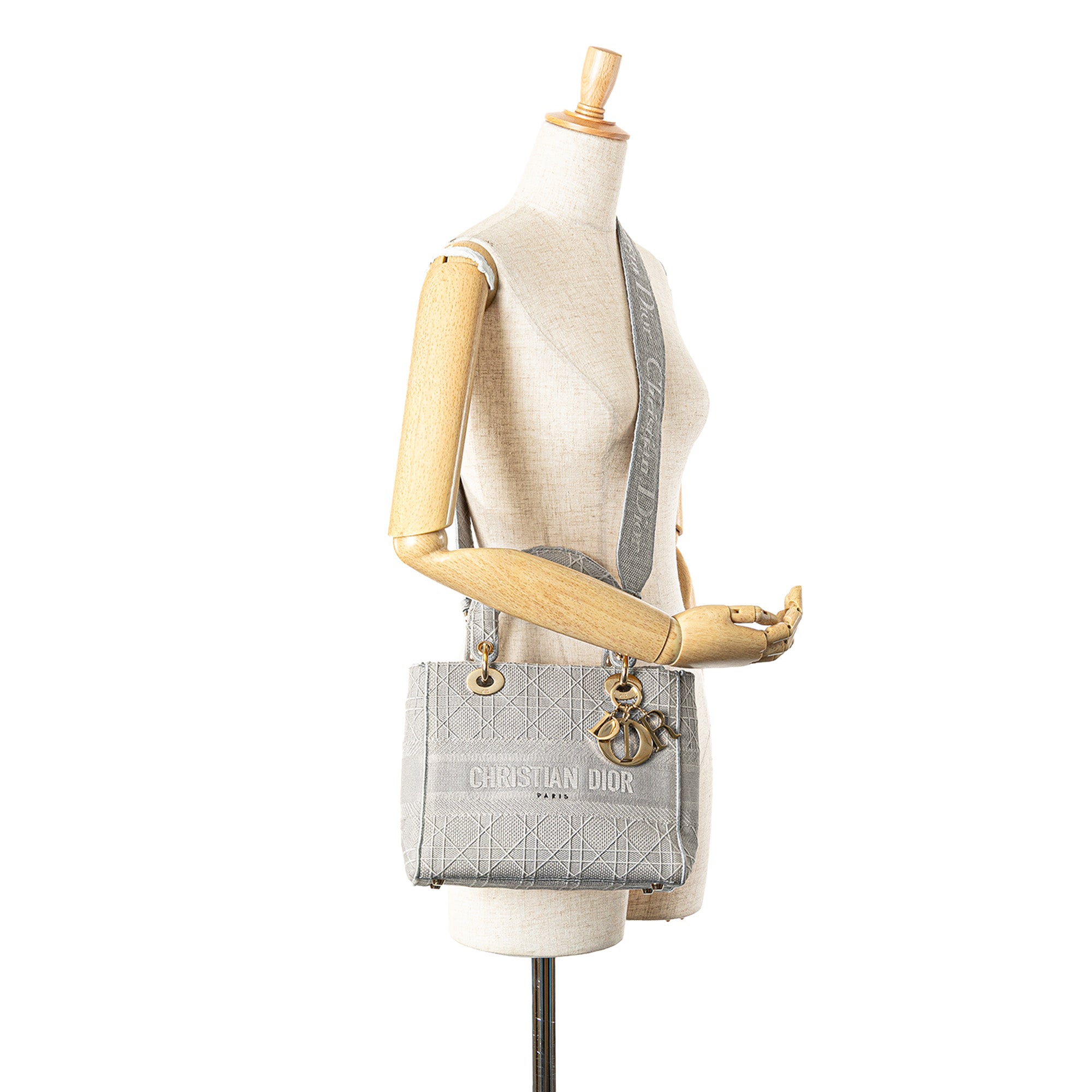 Dior Medium Embroidered Canvas Cannage Lady D Lite - image 12