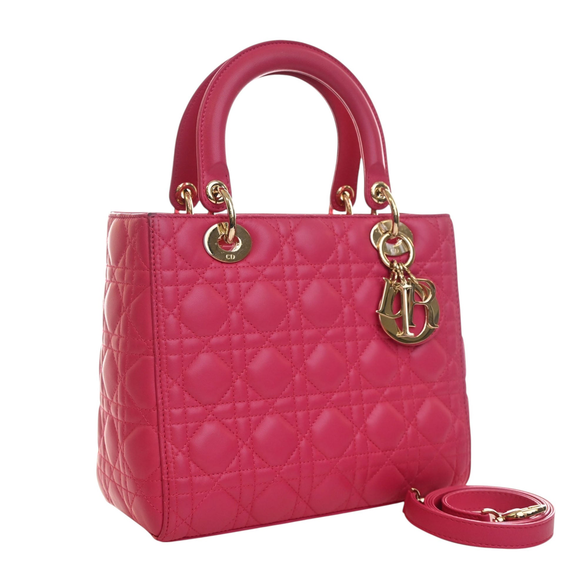 Dior Medium Lambskin Cannage Lady Dior - image 9