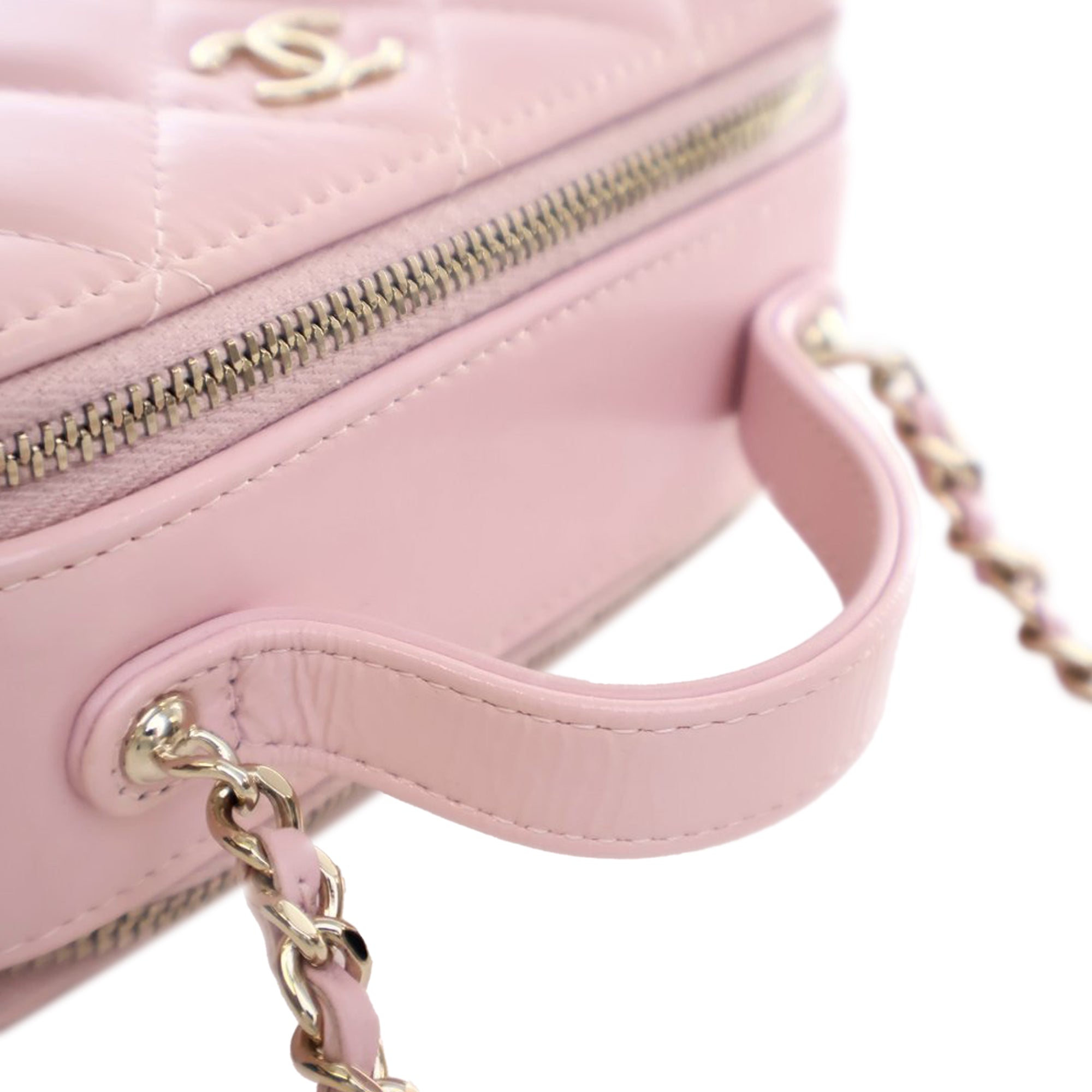 Chanel Mini CC Glazed Calfskin Double Zip Top Handle Vanity Case - image 12