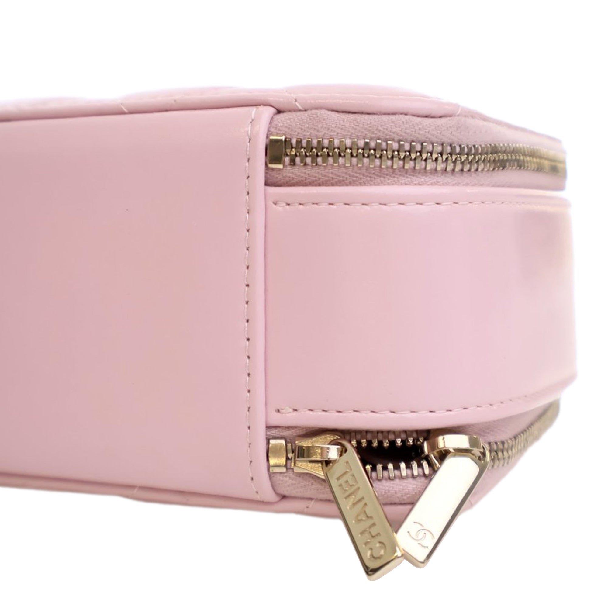 Chanel Mini CC Glazed Calfskin Double Zip Top Handle Vanity Case - image 8