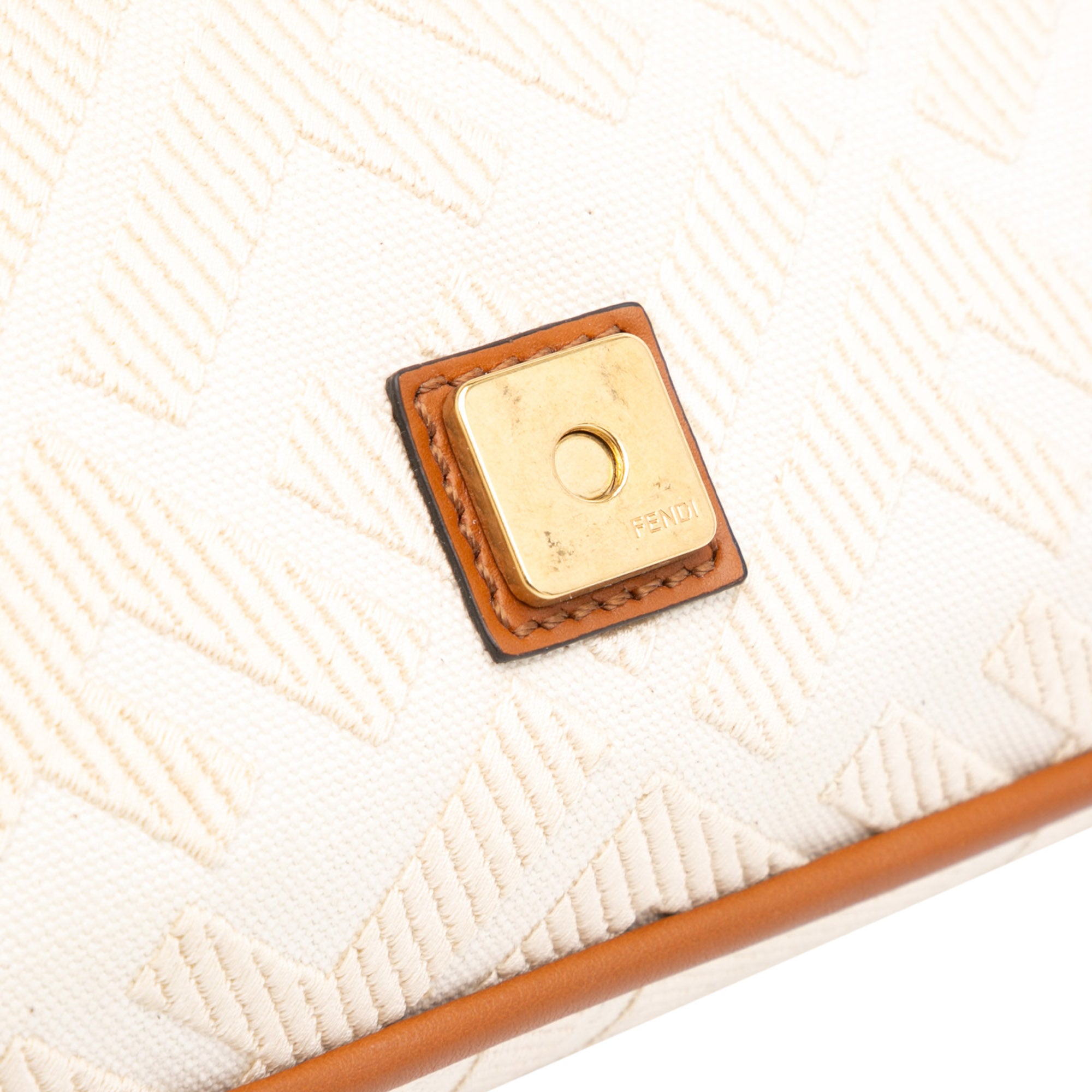 Fendi Zucca Embroidered Canvas Baguette Satchel - image 9