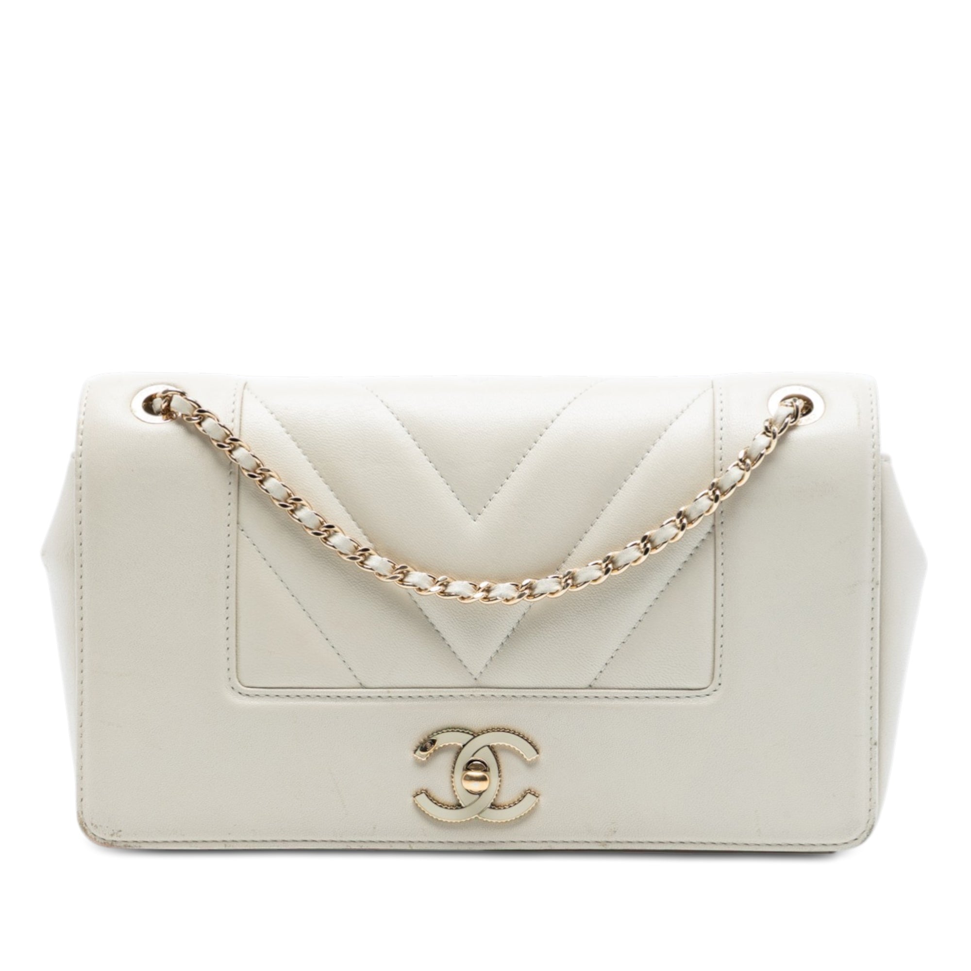Chanel Medium Chevron Sheepskin Mademoiselle Vintage Flap - image 1
