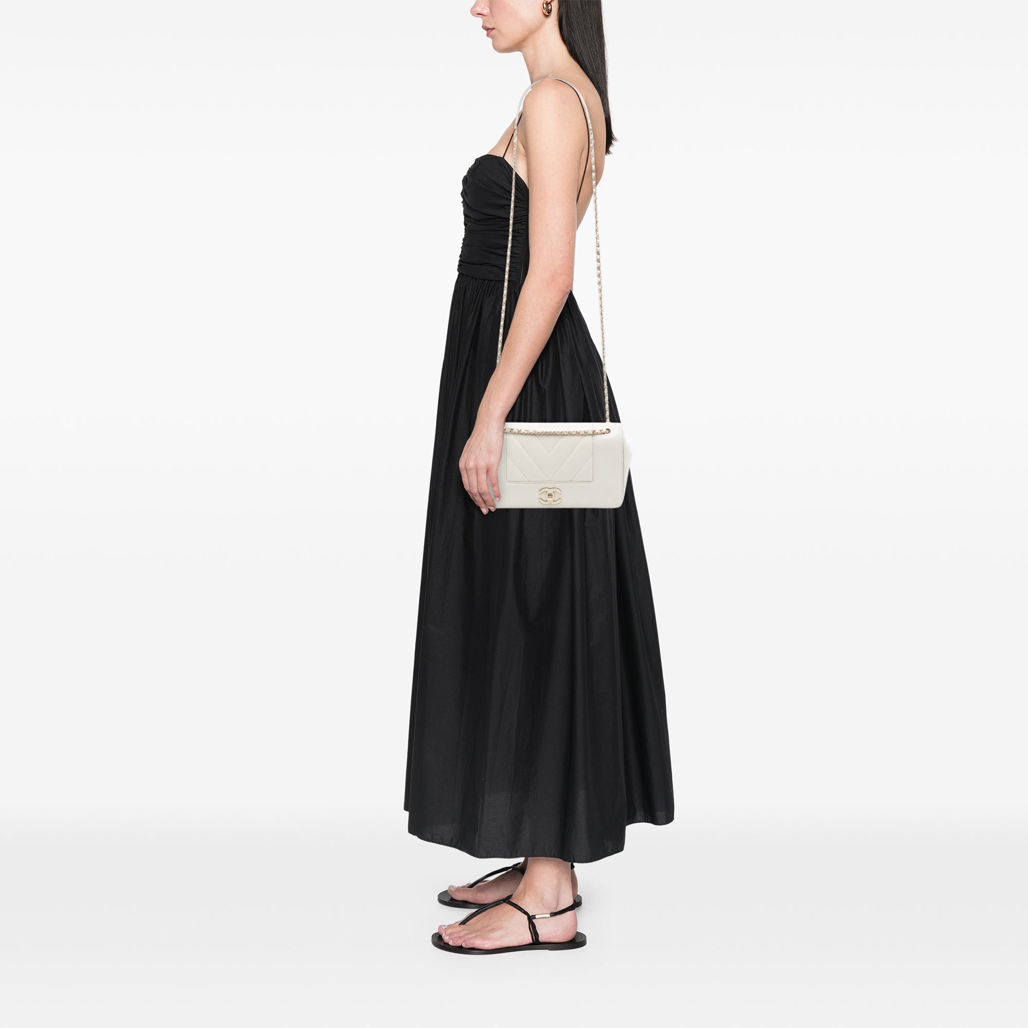 Chanel Medium Chevron Sheepskin Mademoiselle Vintage Flap - image 7