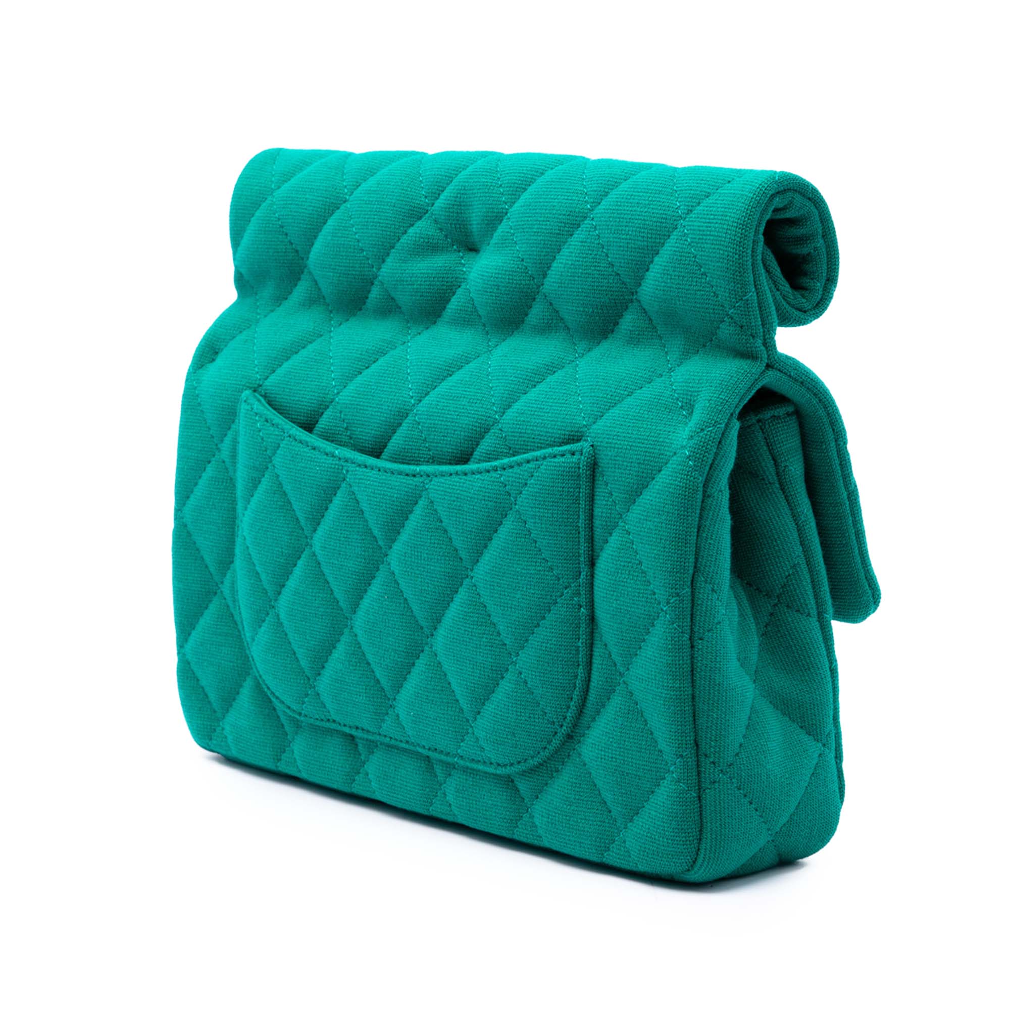 Chanel CC Quilted Jersey Roll Clutch - image 2