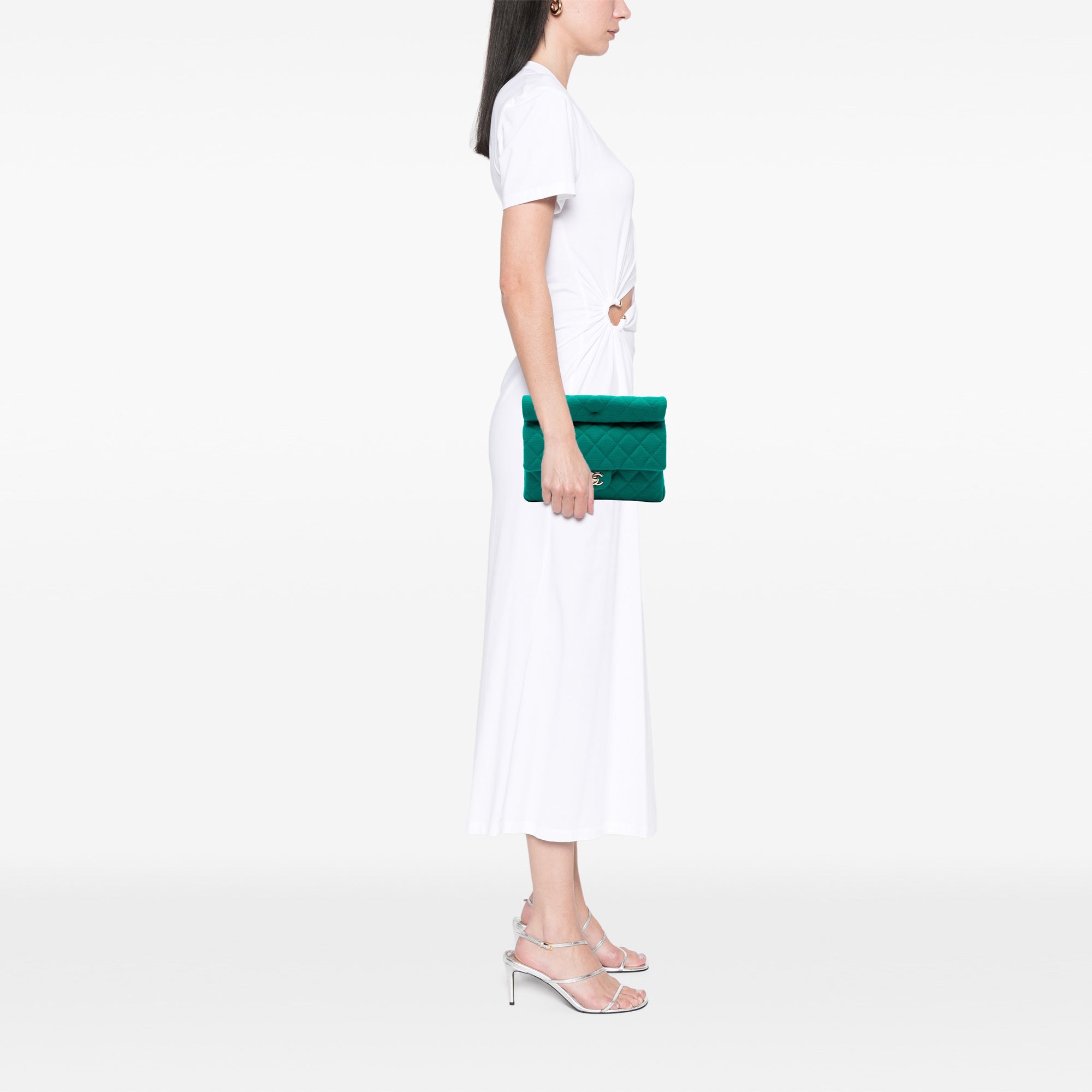 Chanel CC Quilted Jersey Roll Clutch - image 6