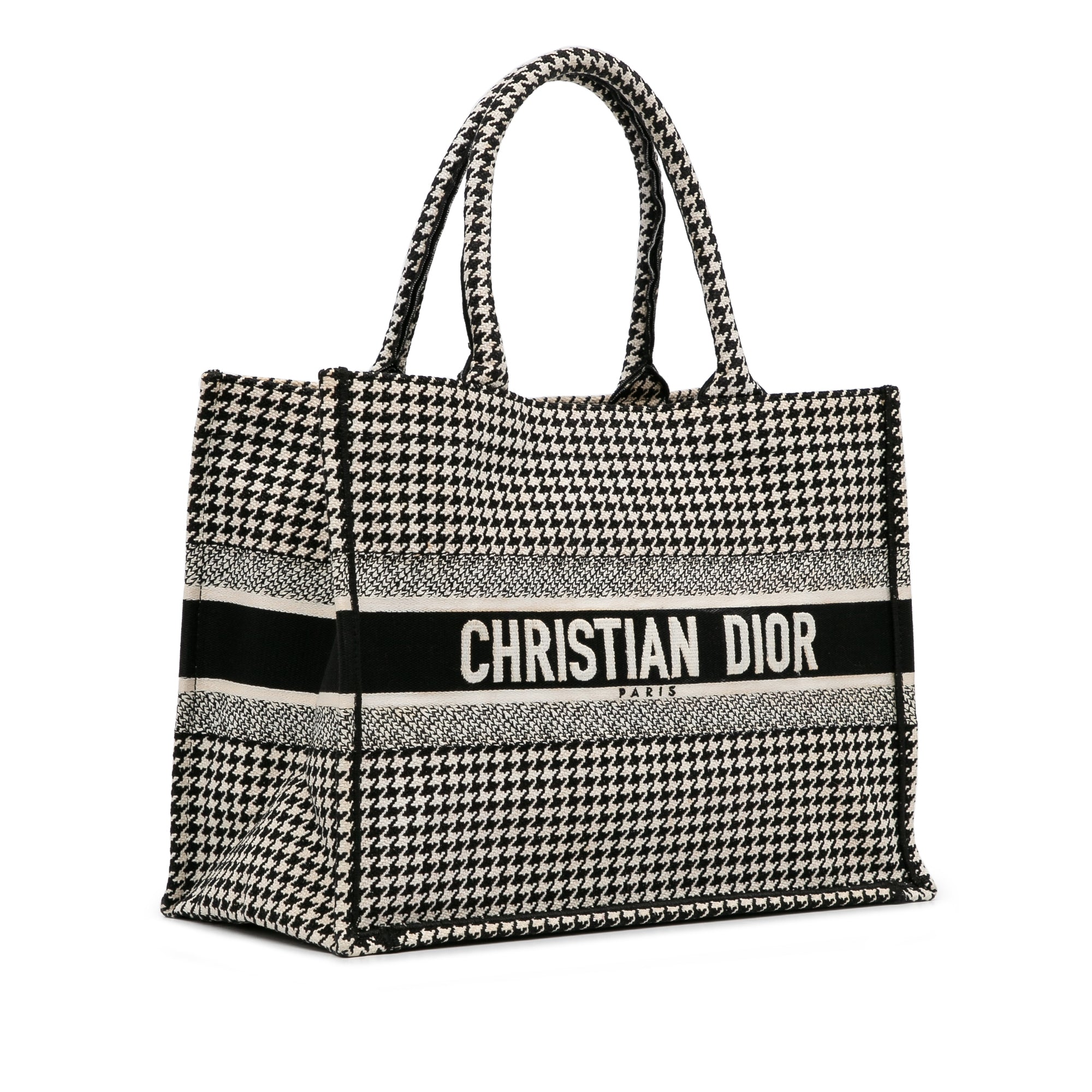 Dior Medium Canvas Houndstooth Embroidered Book Tote - image 2