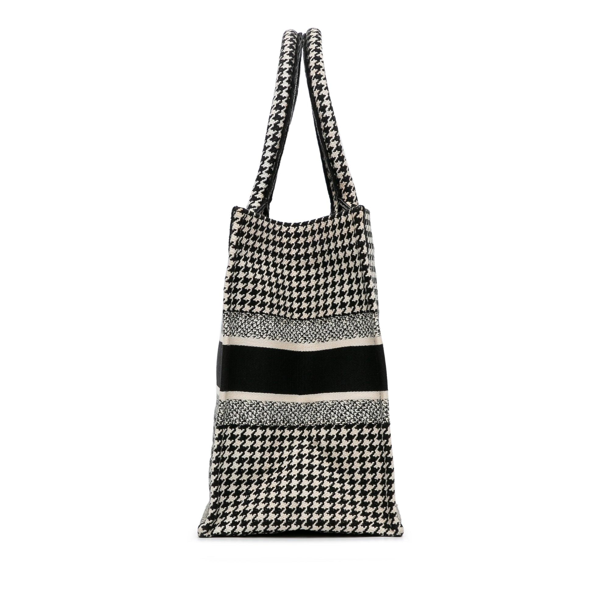 Dior Medium Canvas Houndstooth Embroidered Book Tote - image 4