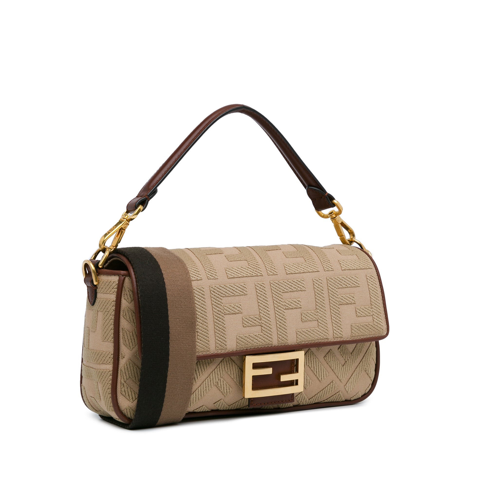Fendi Zucca Embroidered Canvas Baguette Satchel - image 2
