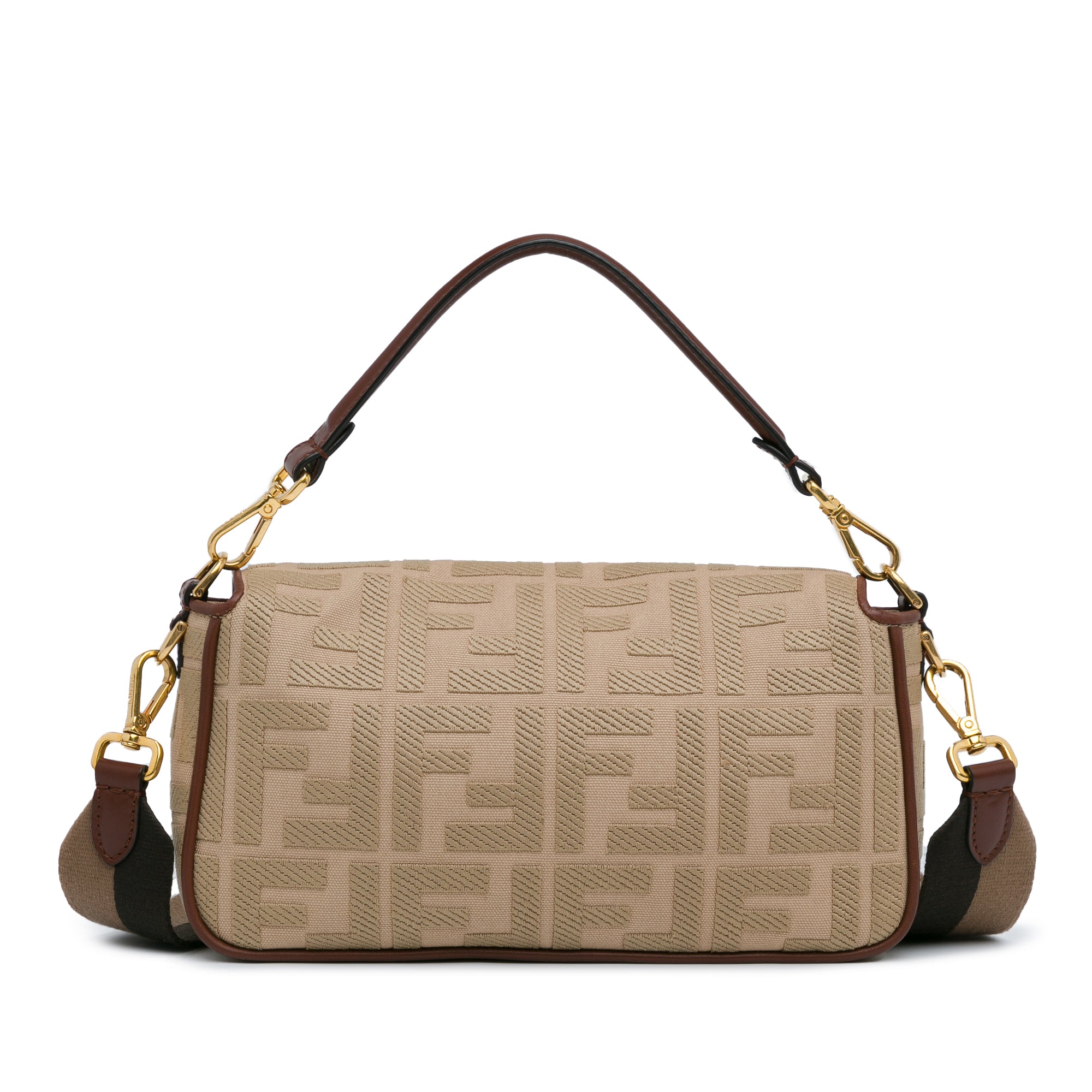 Fendi Zucca Embroidered Canvas Baguette Satchel - image 3