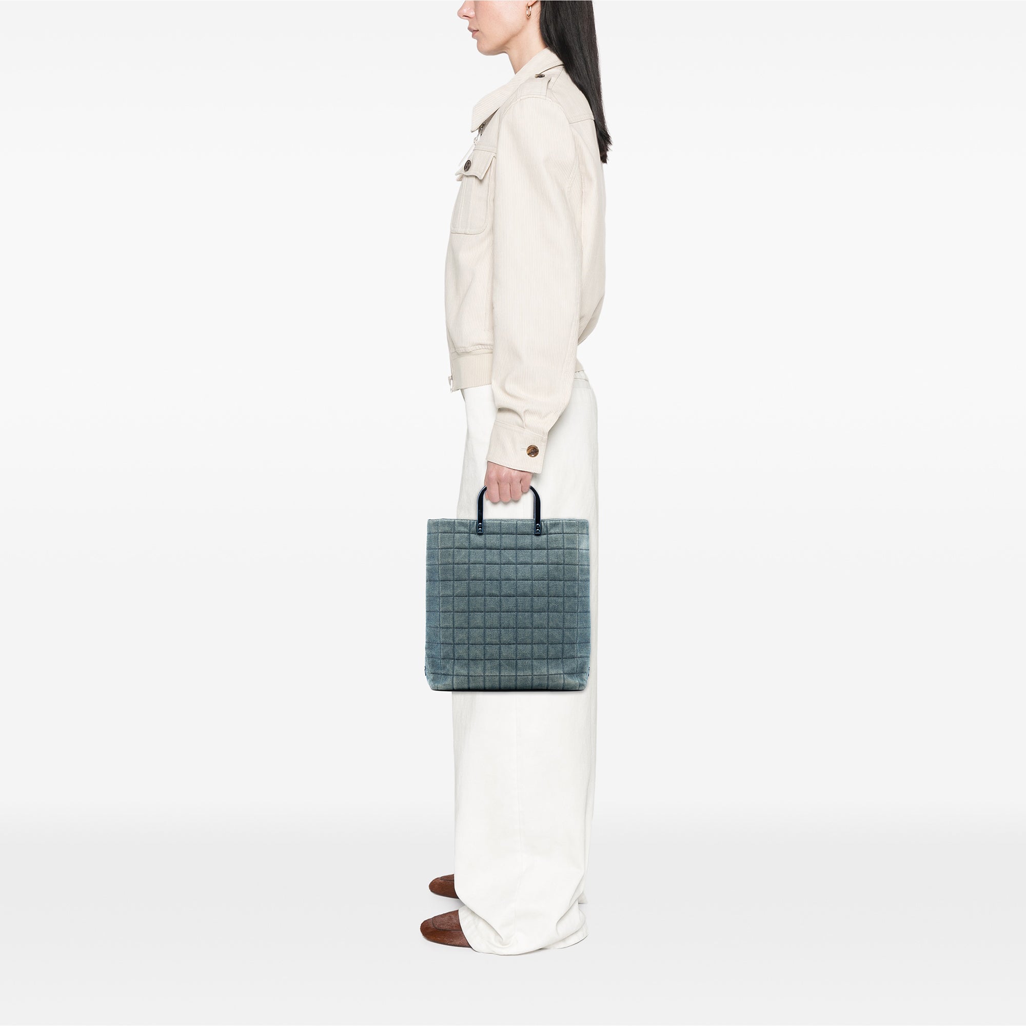 Chanel CC Chocolate Bar Denim Tote - image 7