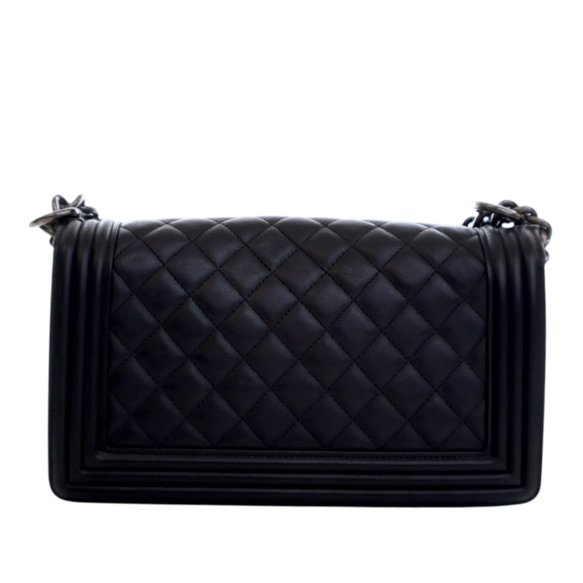 Chanel Old Medium Quilted Lambskin Boy Flap - image 4