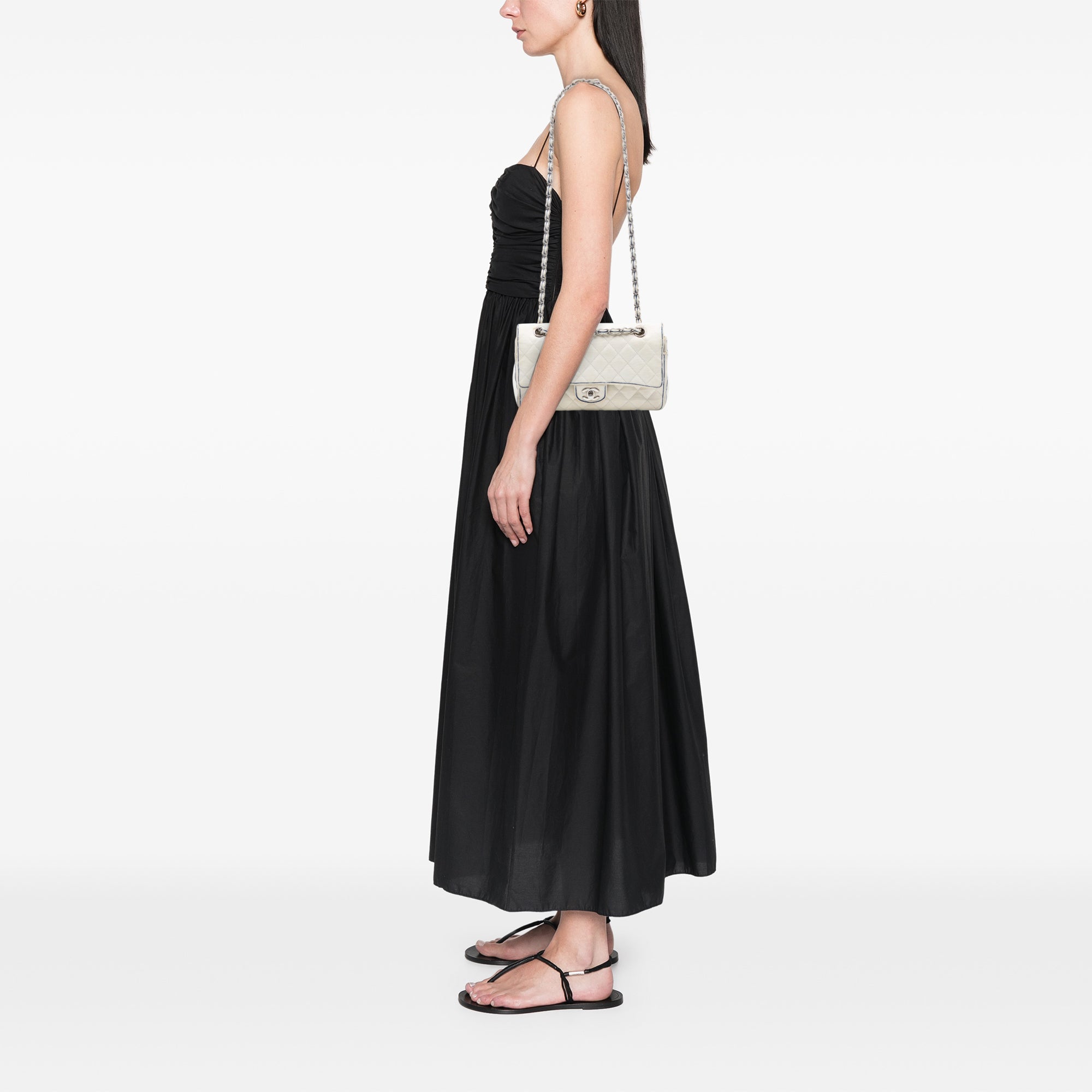 Chanel Medium Classic Printed Grosgrain Double Flap - image 7