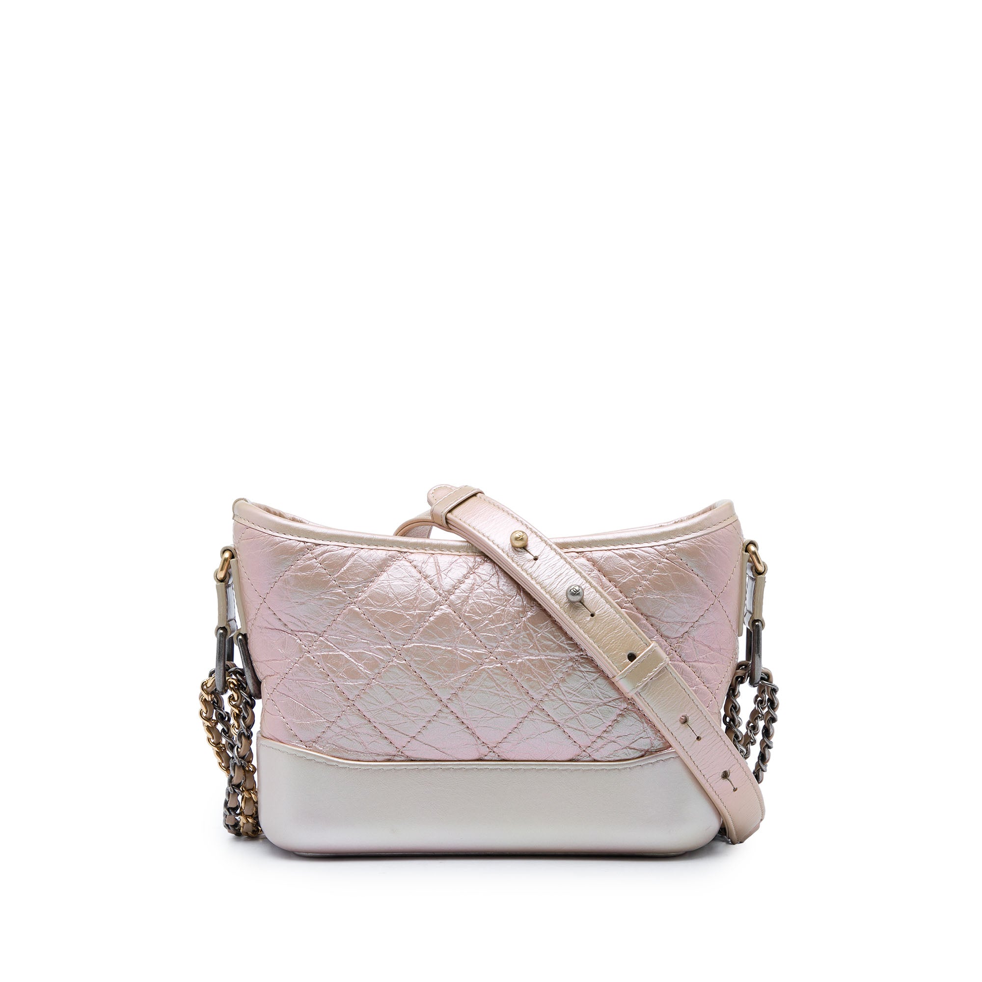 Chanel Small Iridescent Quilted Aged Calfskin Gabrielle Hobo - image 1