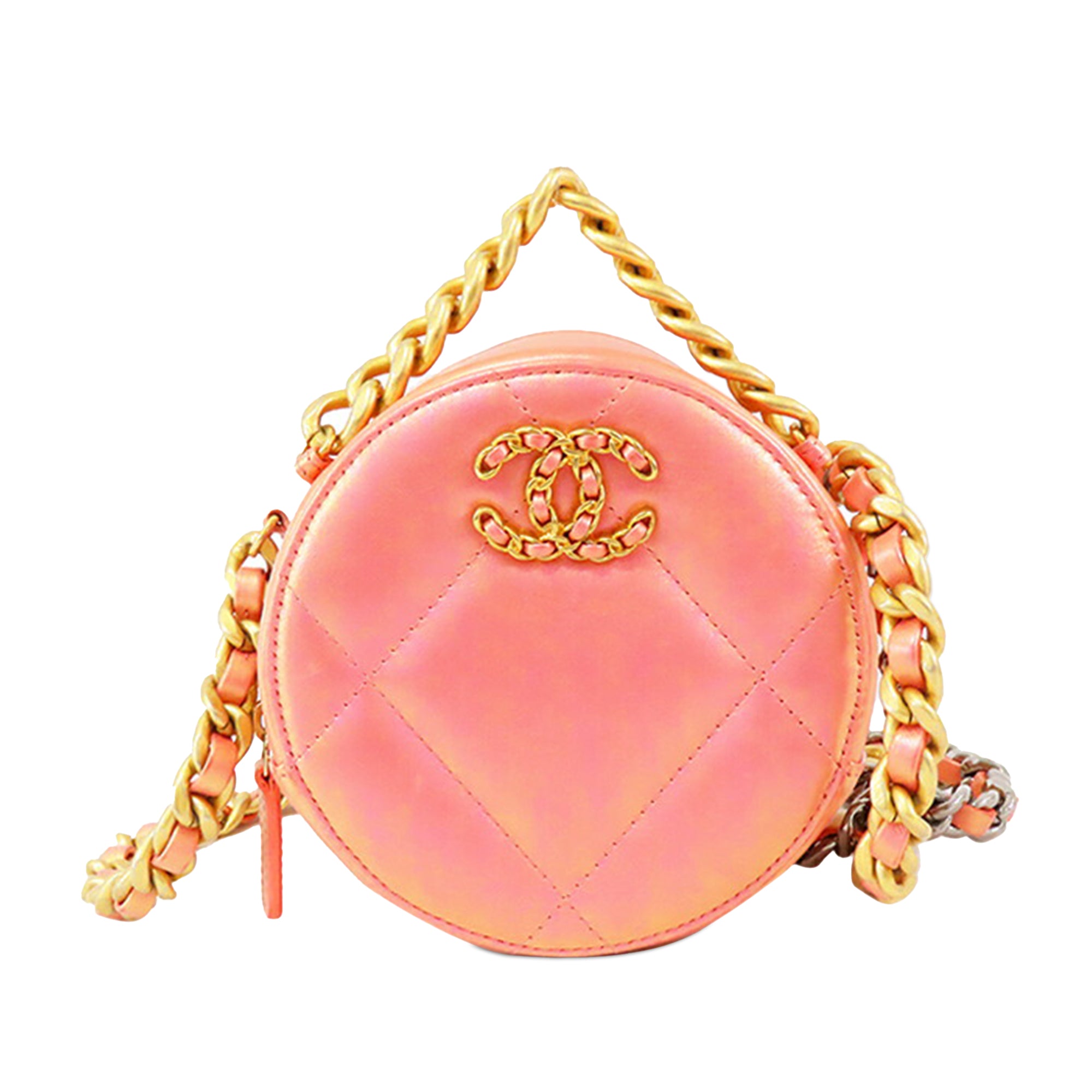 Chanel Iridescent Lambskin 19 Round Clutch with Chain - image 1