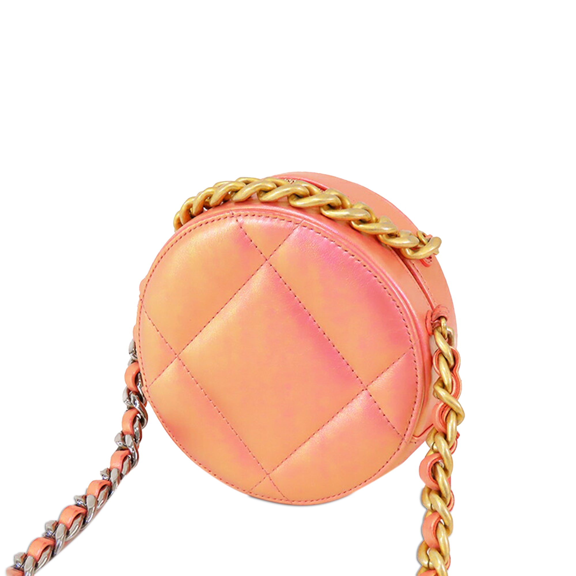Chanel Iridescent Lambskin 19 Round Clutch with Chain - image 2
