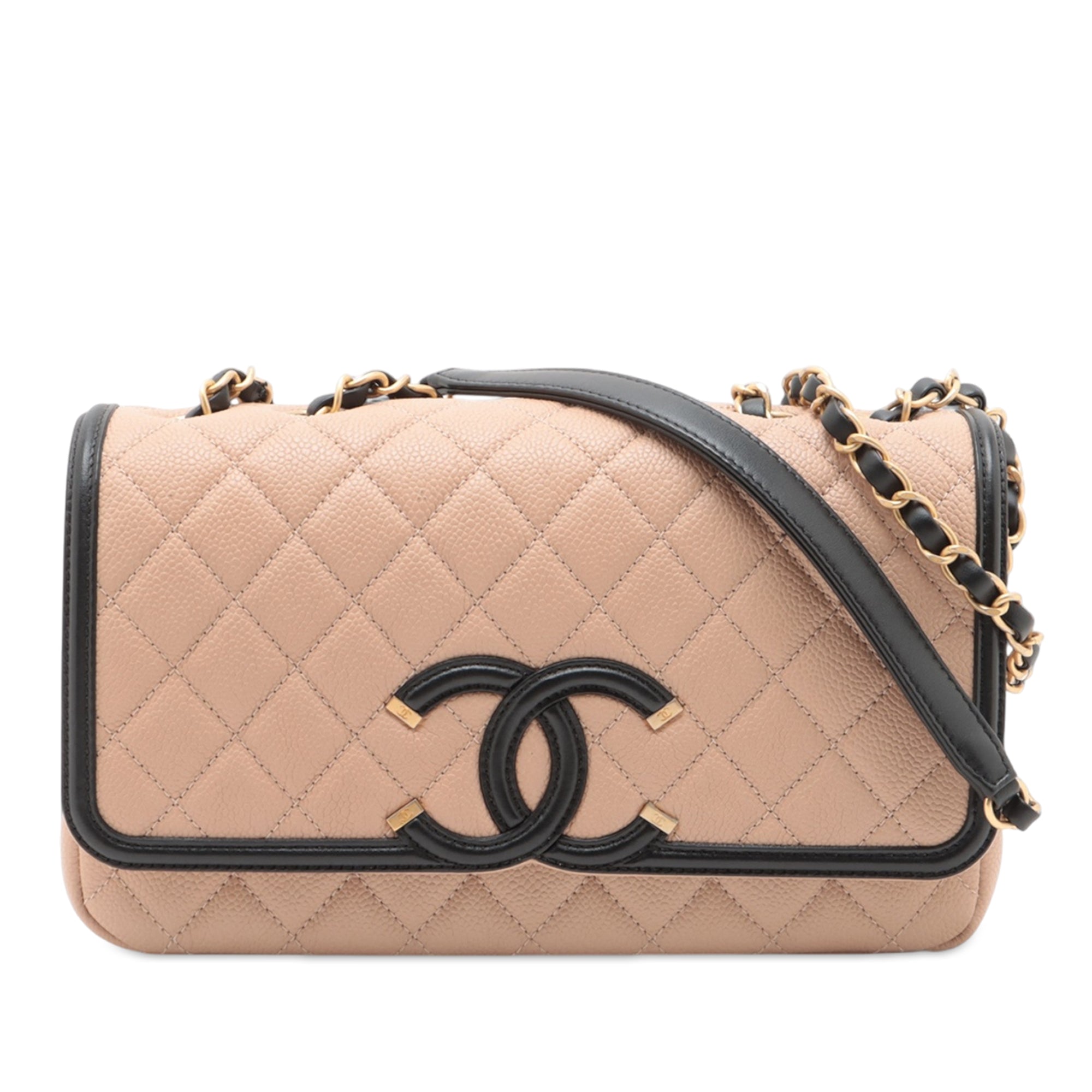 Chanel Medium Bicolor Caviar CC Filigree Flap - image 1