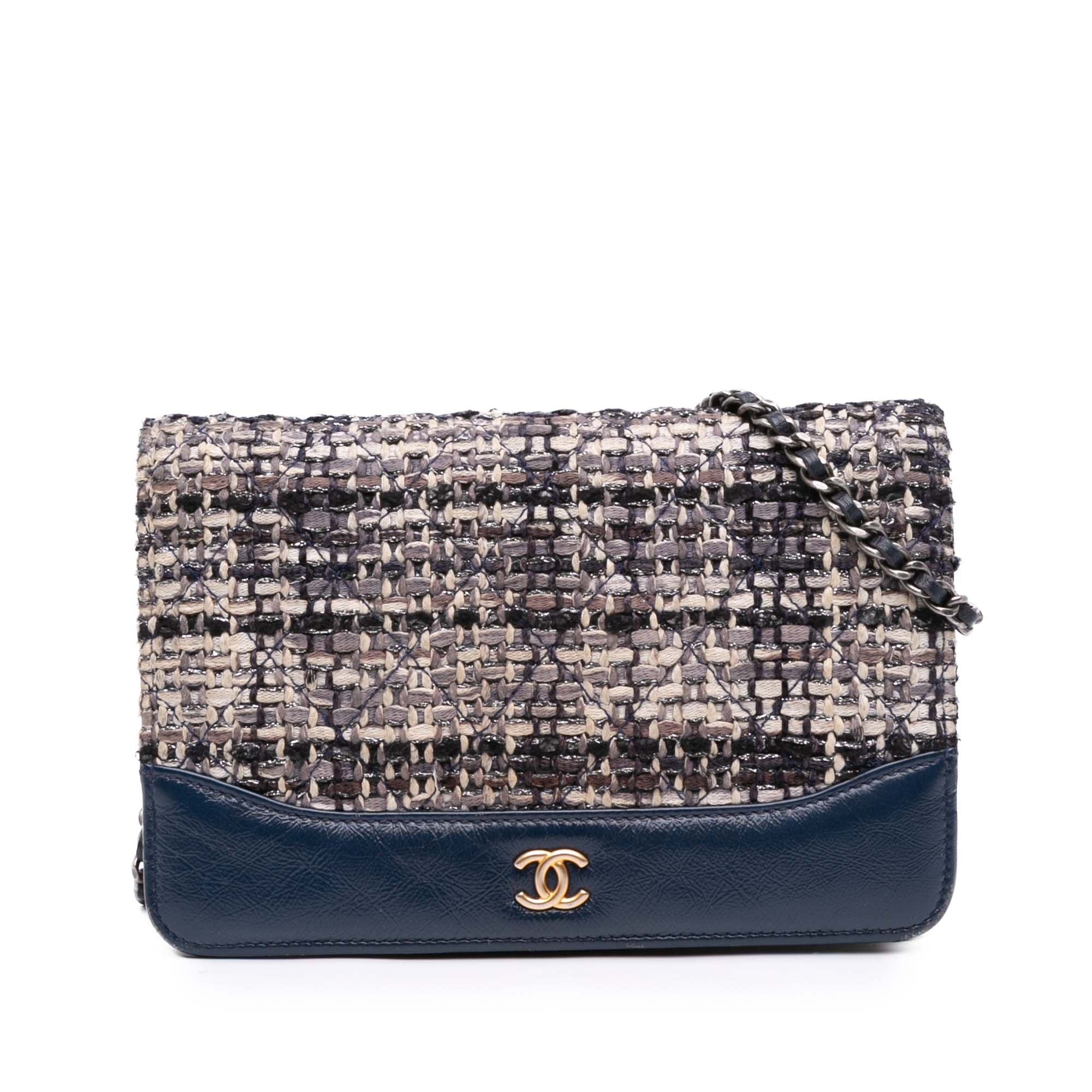 Chanel Quilted Tweed and Calfskin Gabrielle Wallet On Chain - image 1