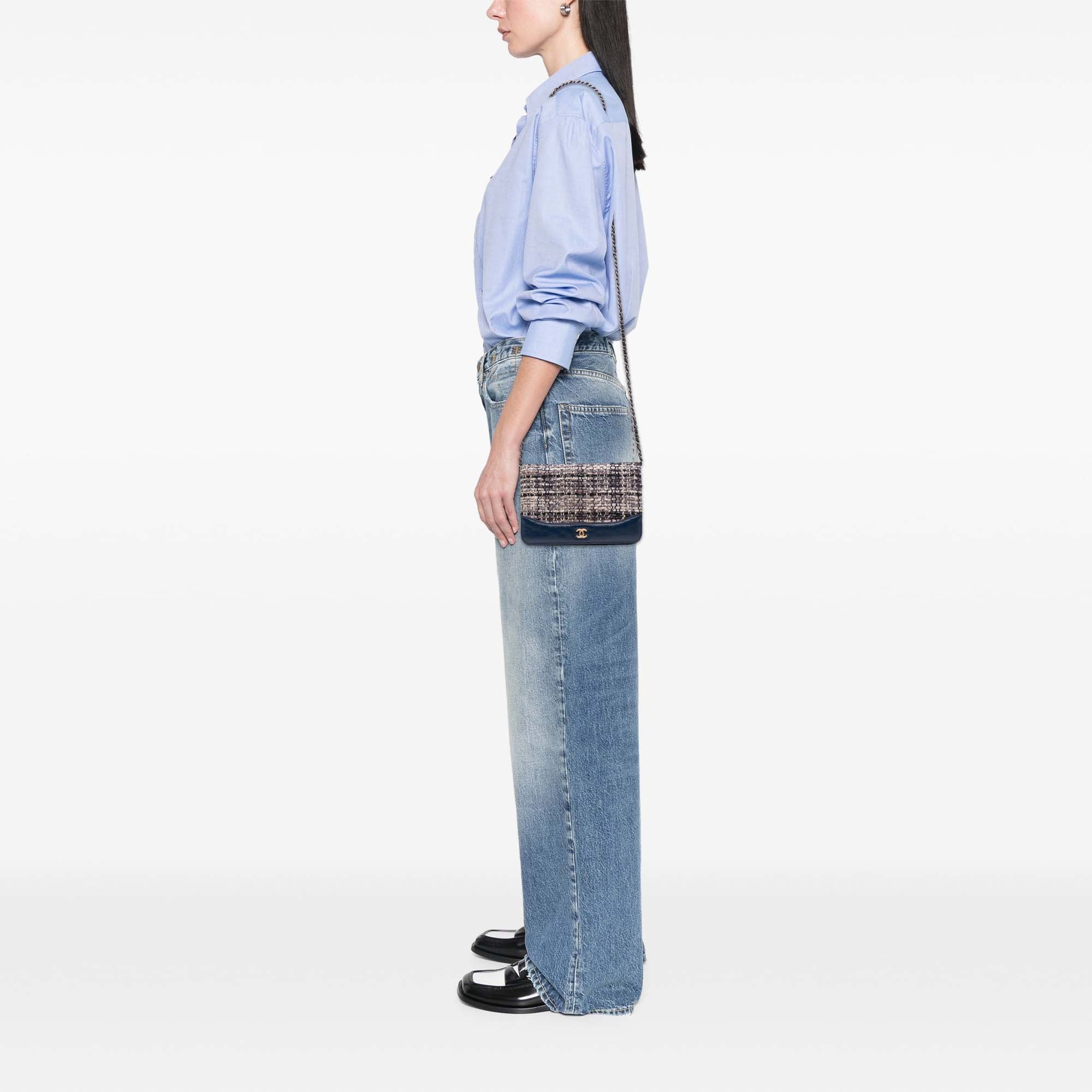 Chanel Quilted Tweed and Calfskin Gabrielle Wallet On Chain - image 12