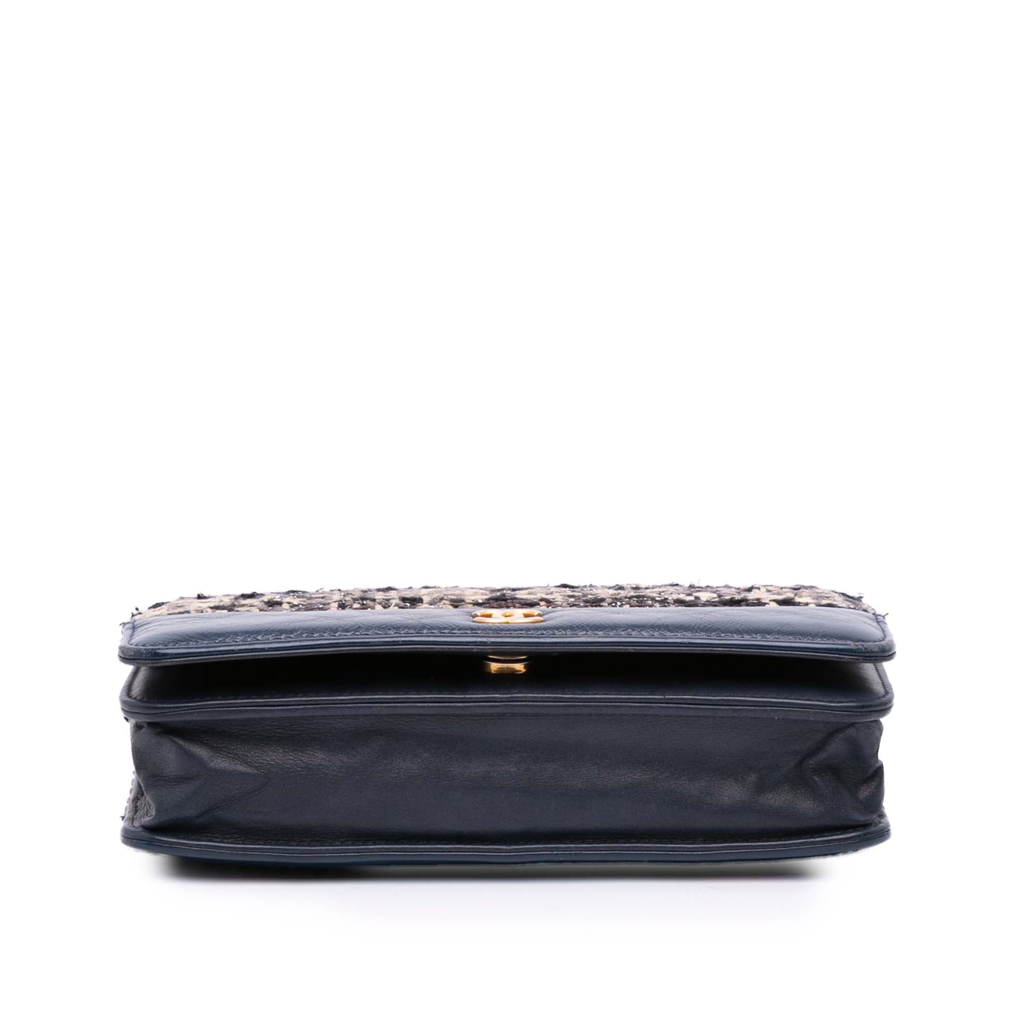 Chanel Quilted Tweed and Calfskin Gabrielle Wallet On Chain - image 3