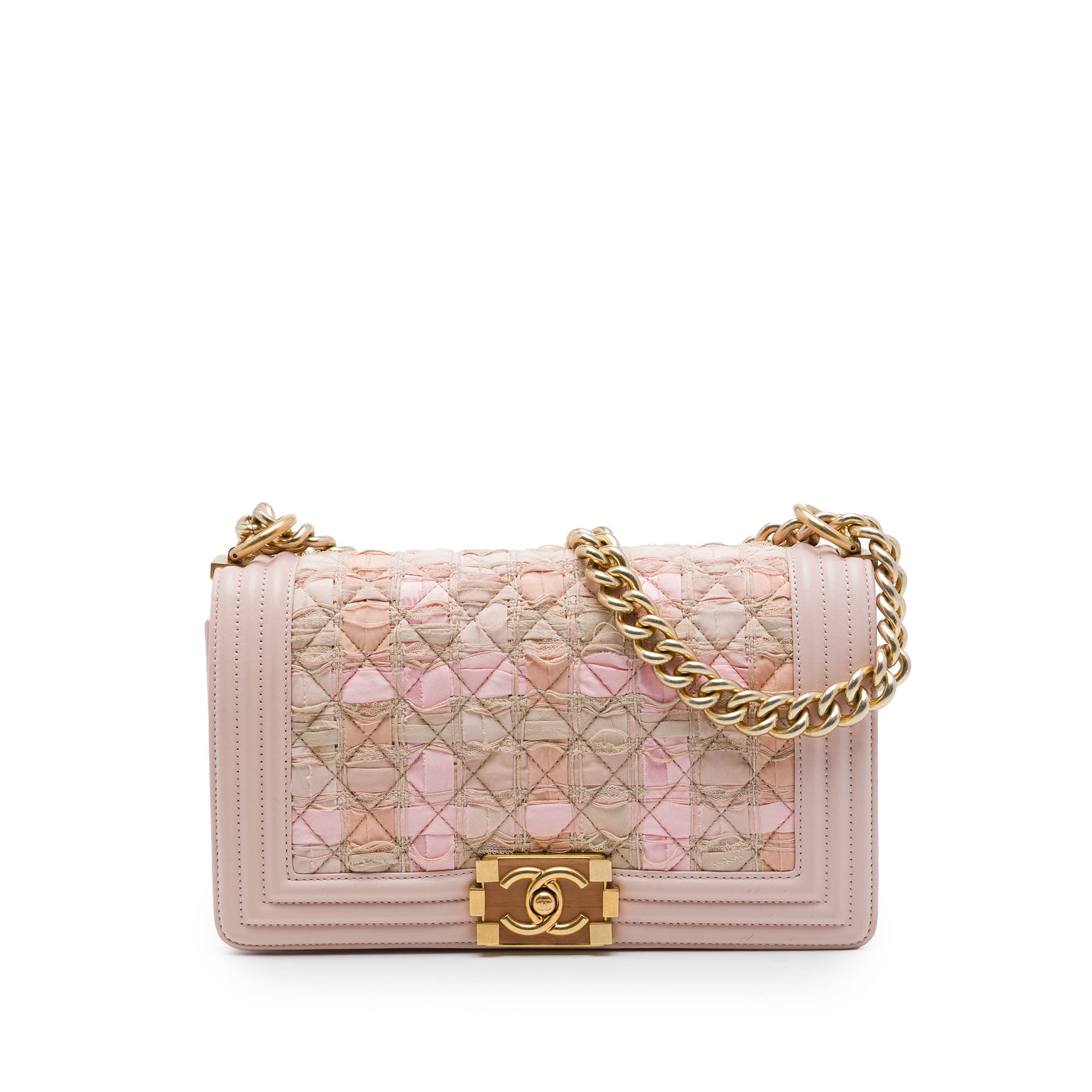 Chanel Old Medium Tweed and Lambskin Boy Flap - image 1