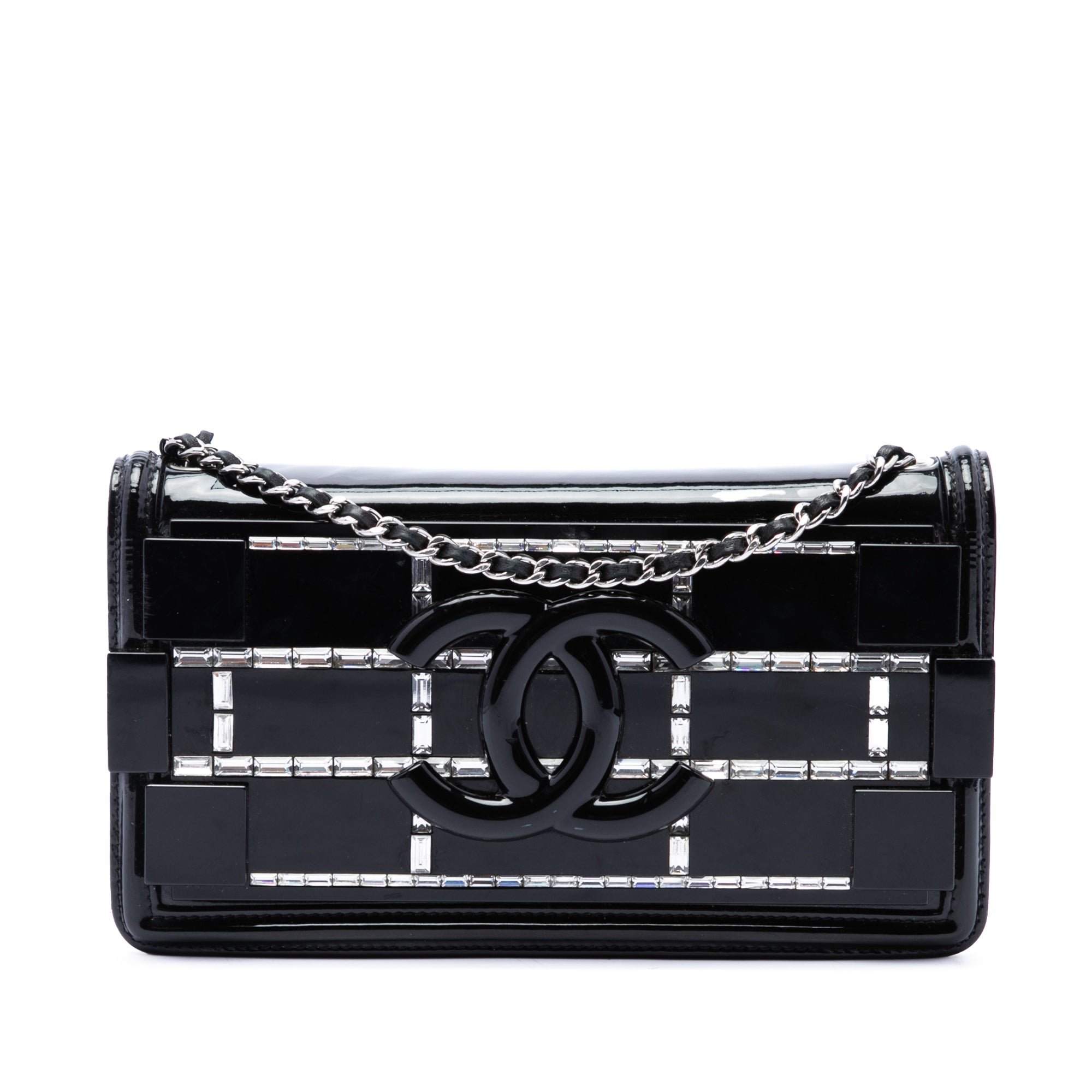 Chanel Patent and Acrylic Crystal Embellished Boy Brick Horizontal Flap - image 1