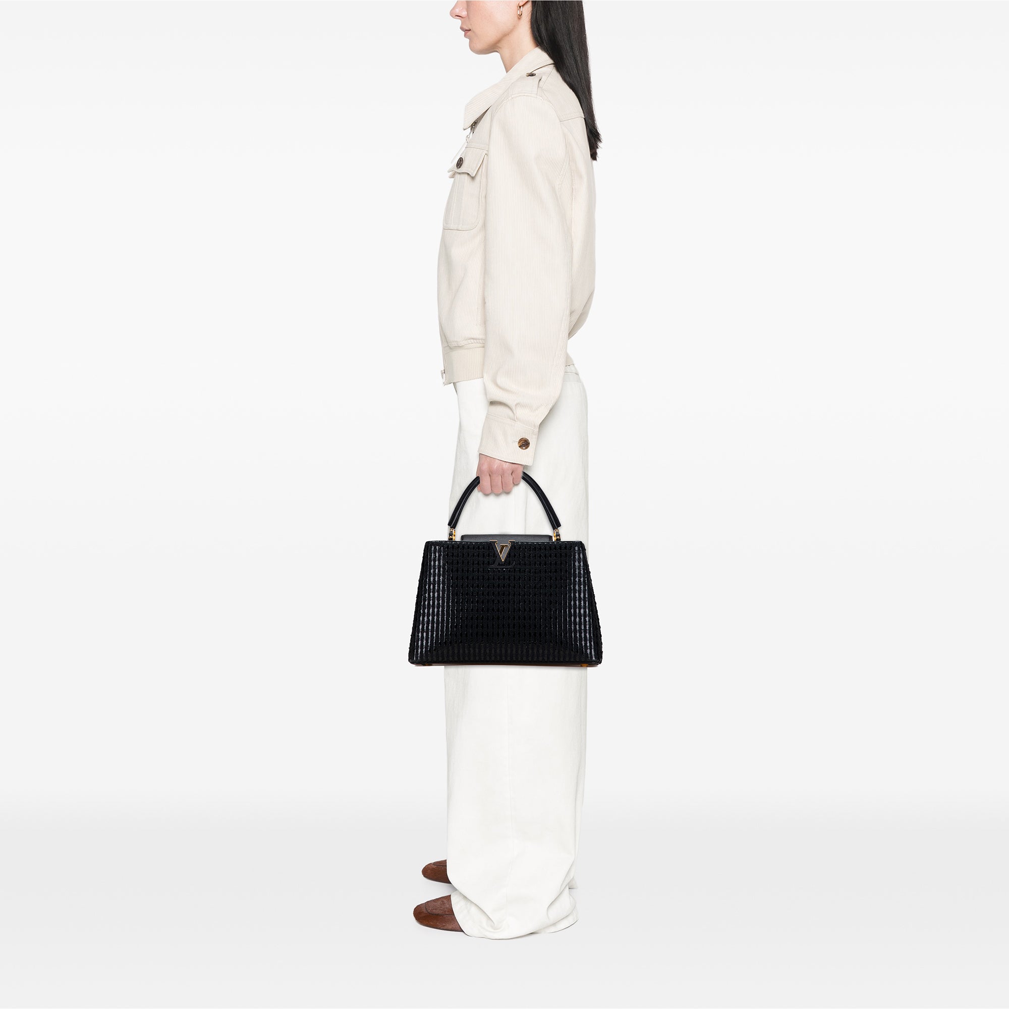 Louis Vuitton Tweed Capucines Old MM - image 11