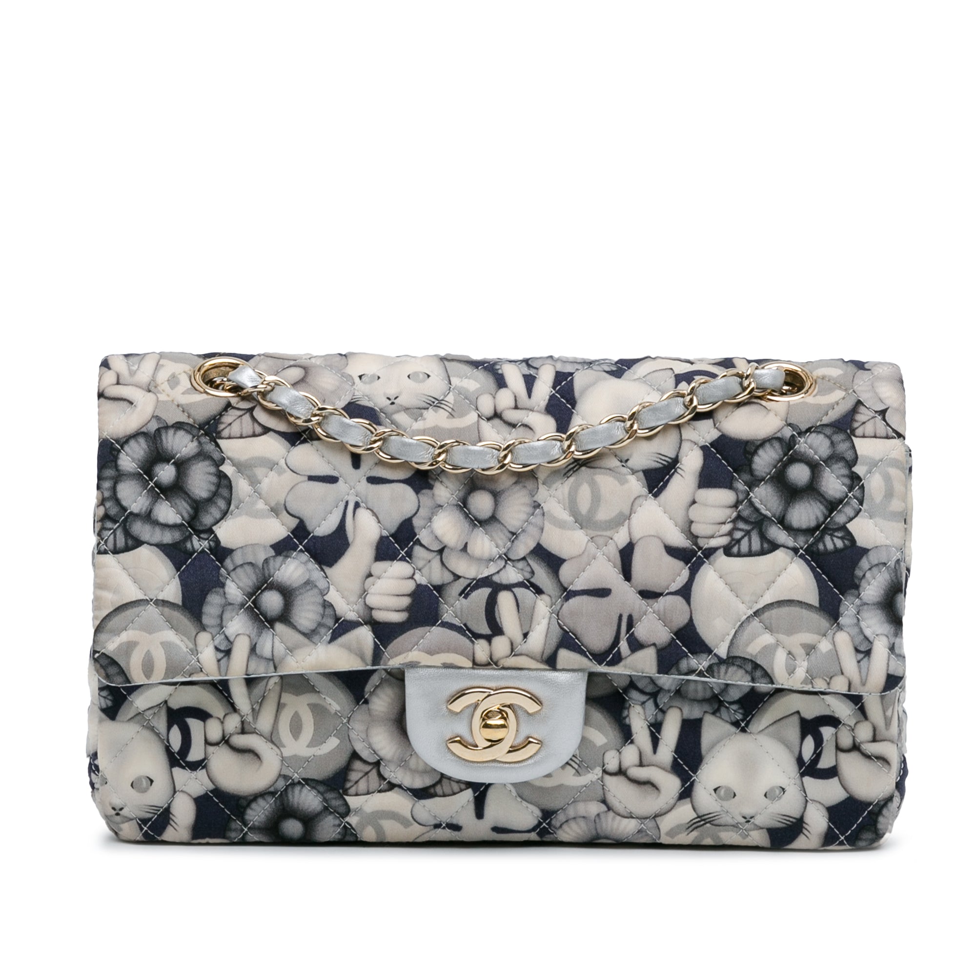 Chanel Medium Classic Nylon Cat Emoticon Double Flap - image 1