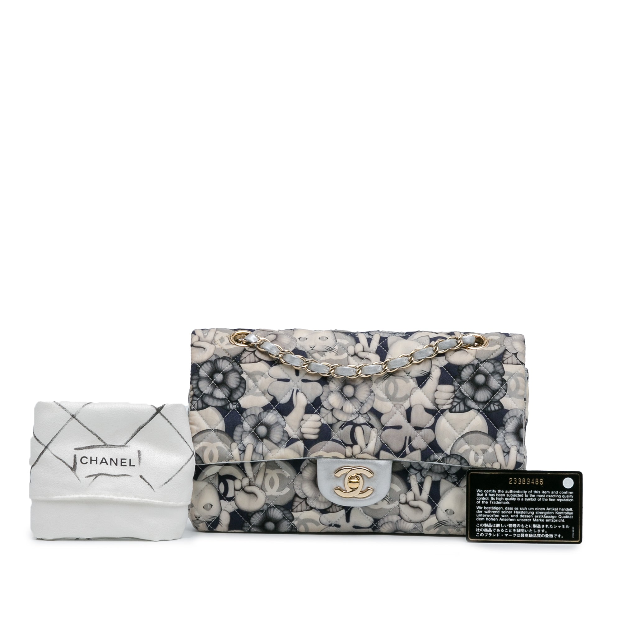 Chanel Medium Classic Nylon Cat Emoticon Double Flap - image 11