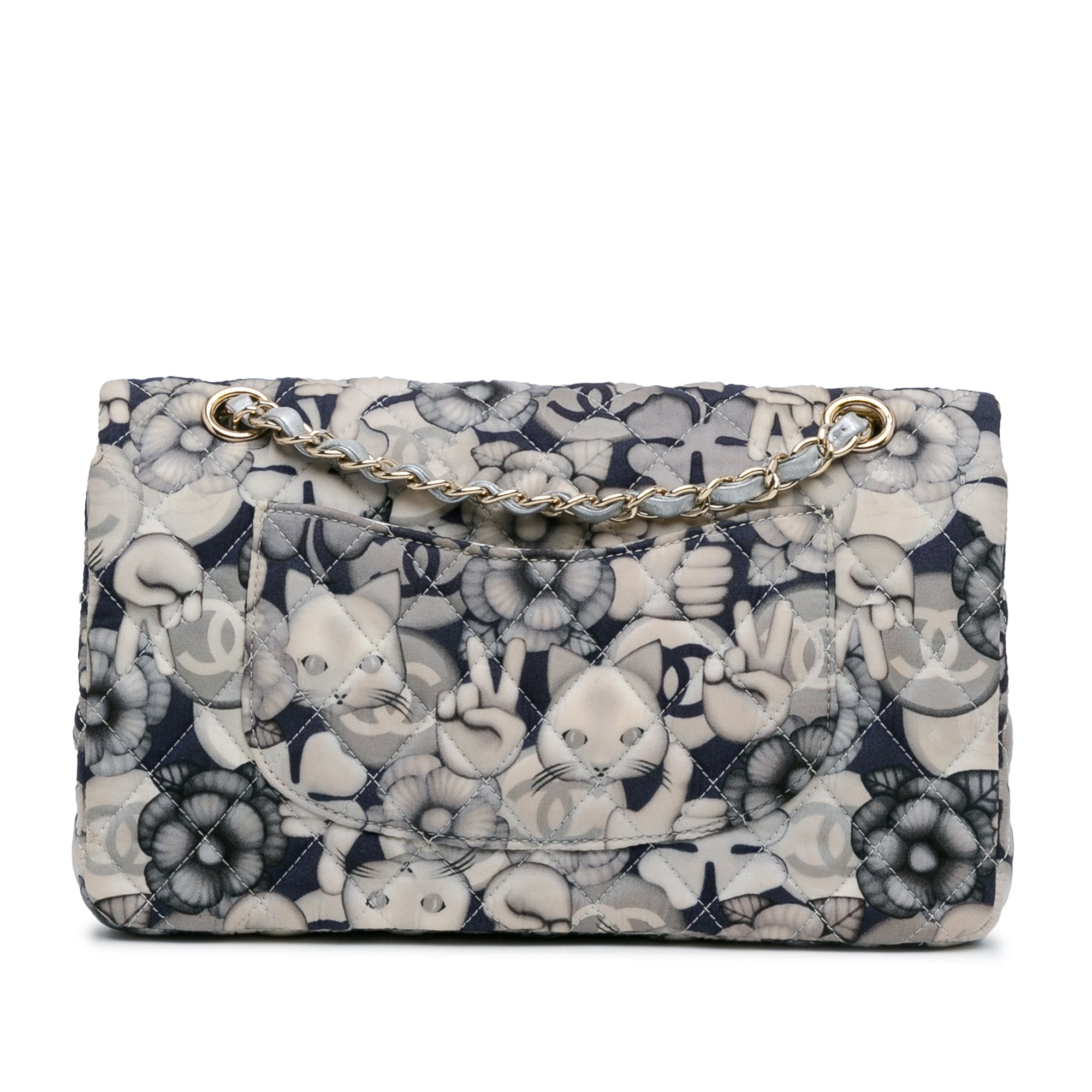 Chanel Medium Classic Nylon Cat Emoticon Double Flap - image 3