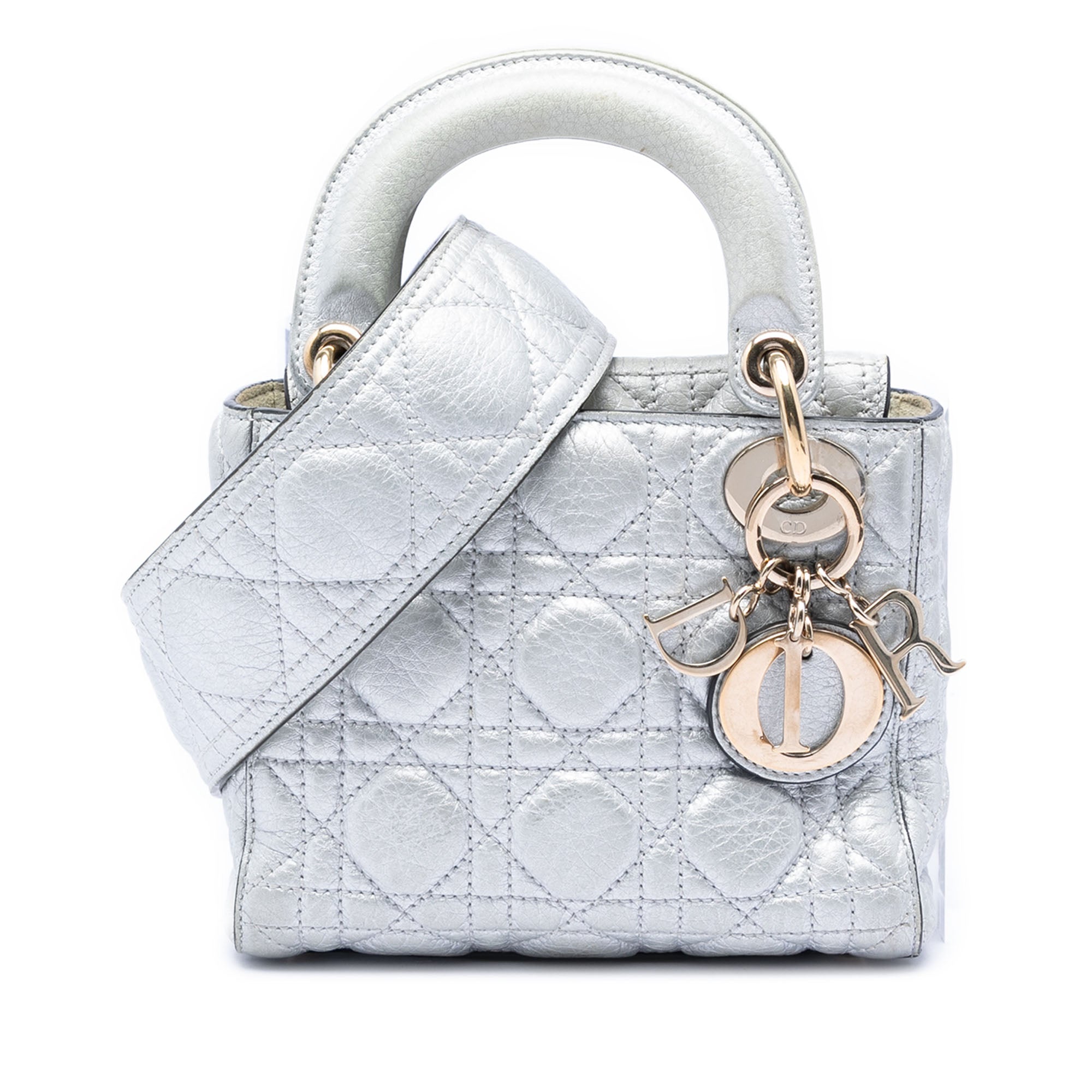 Dior Mini Metallic Calfskin Cannage Supple Lady Dior - image 1