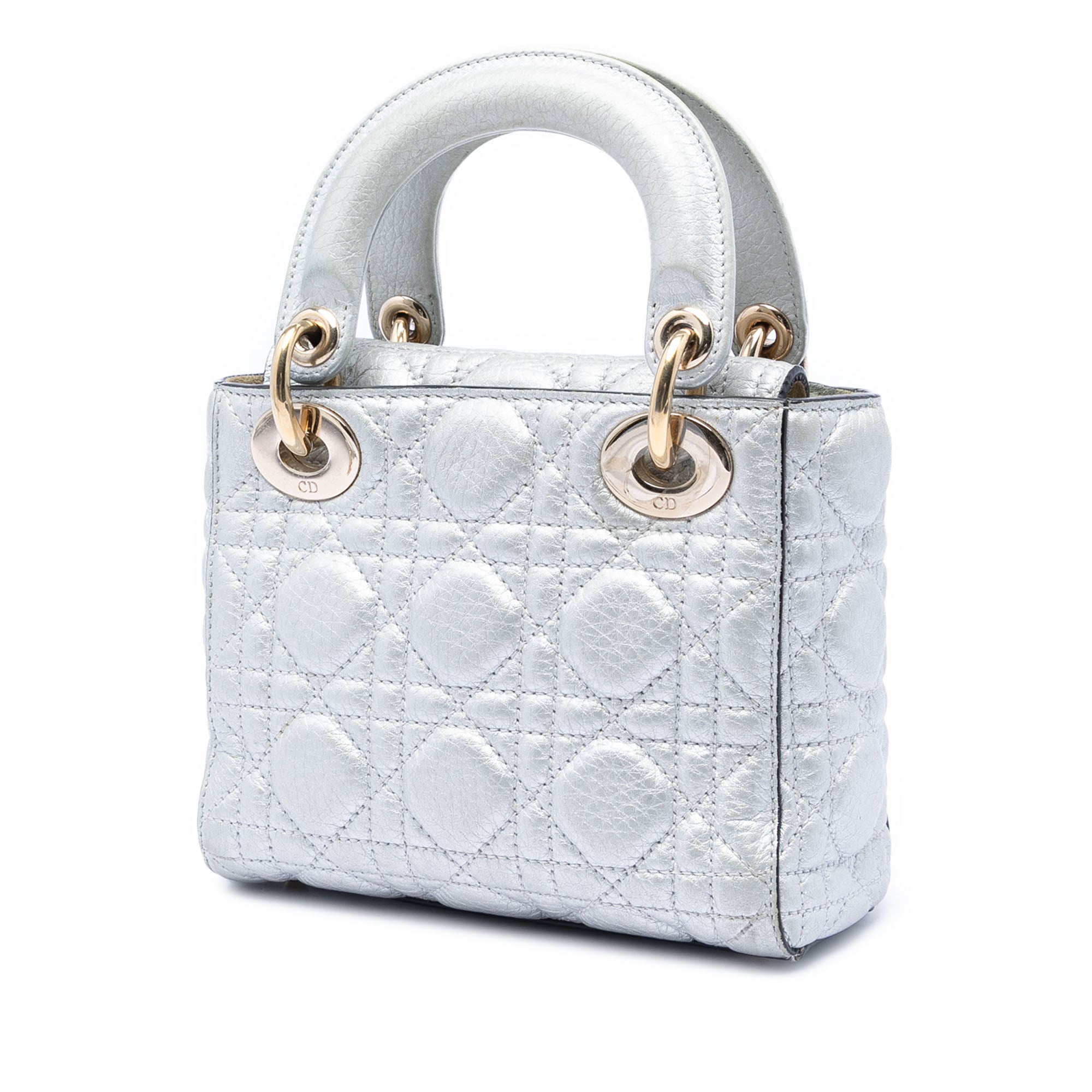 Dior Mini Metallic Calfskin Cannage Supple Lady Dior - image 2