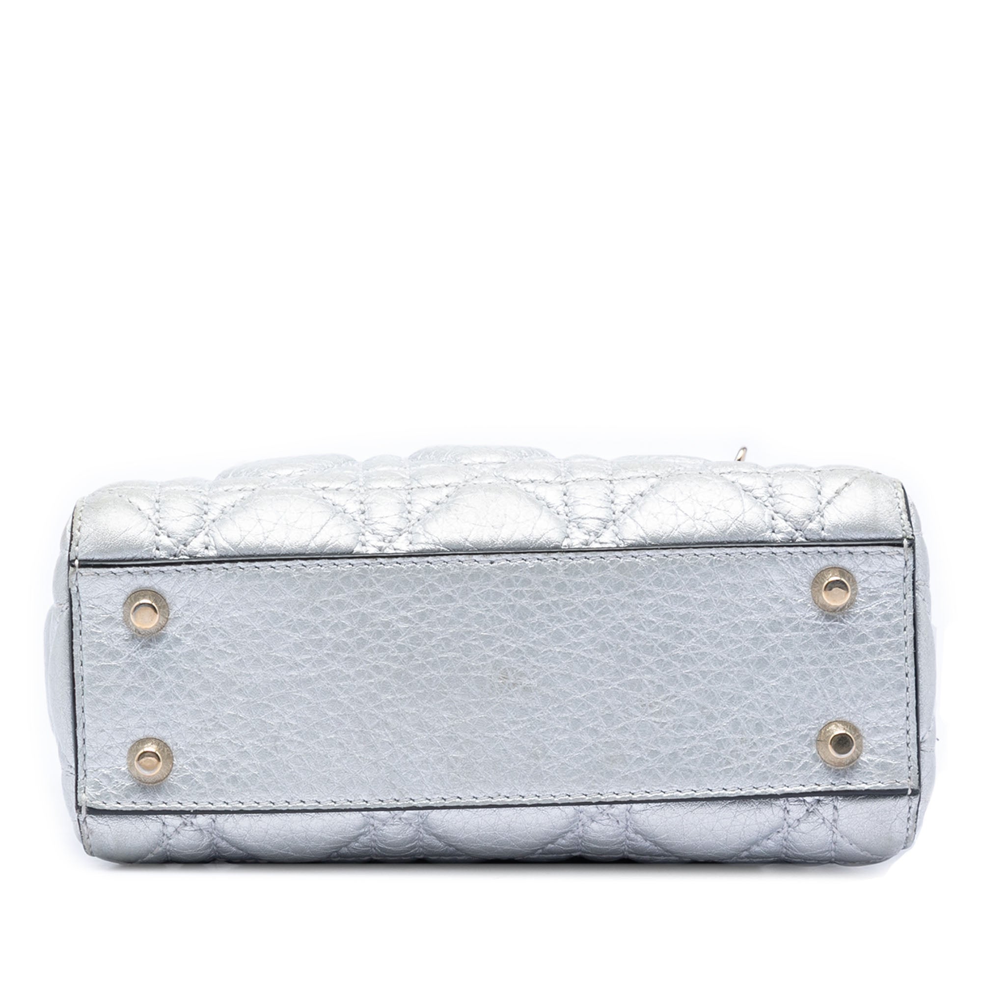 Dior Mini Metallic Calfskin Cannage Supple Lady Dior - image 3