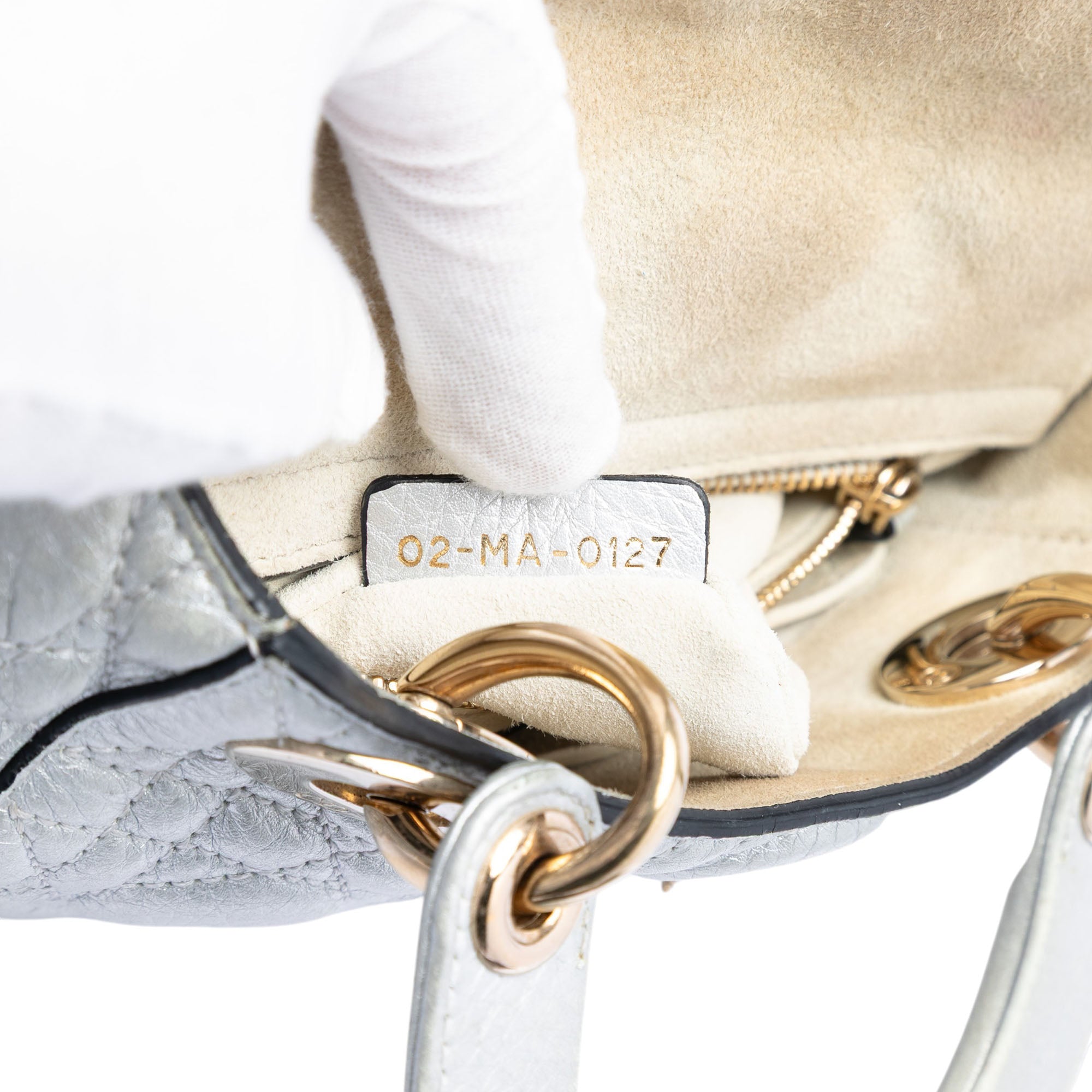 Dior Mini Metallic Calfskin Cannage Supple Lady Dior - image 6