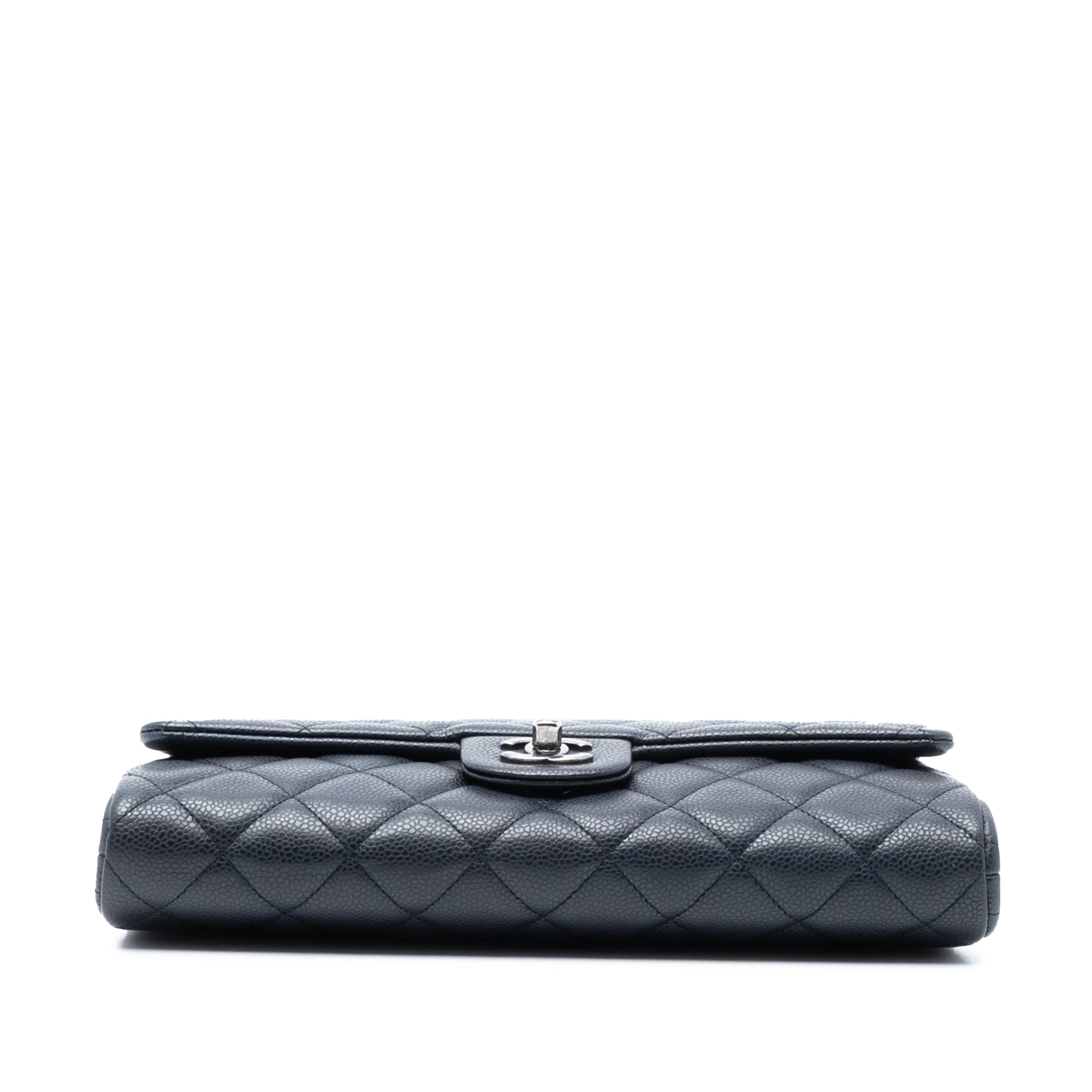 Chanel Quilted Caviar Clutch with Chain - image 3